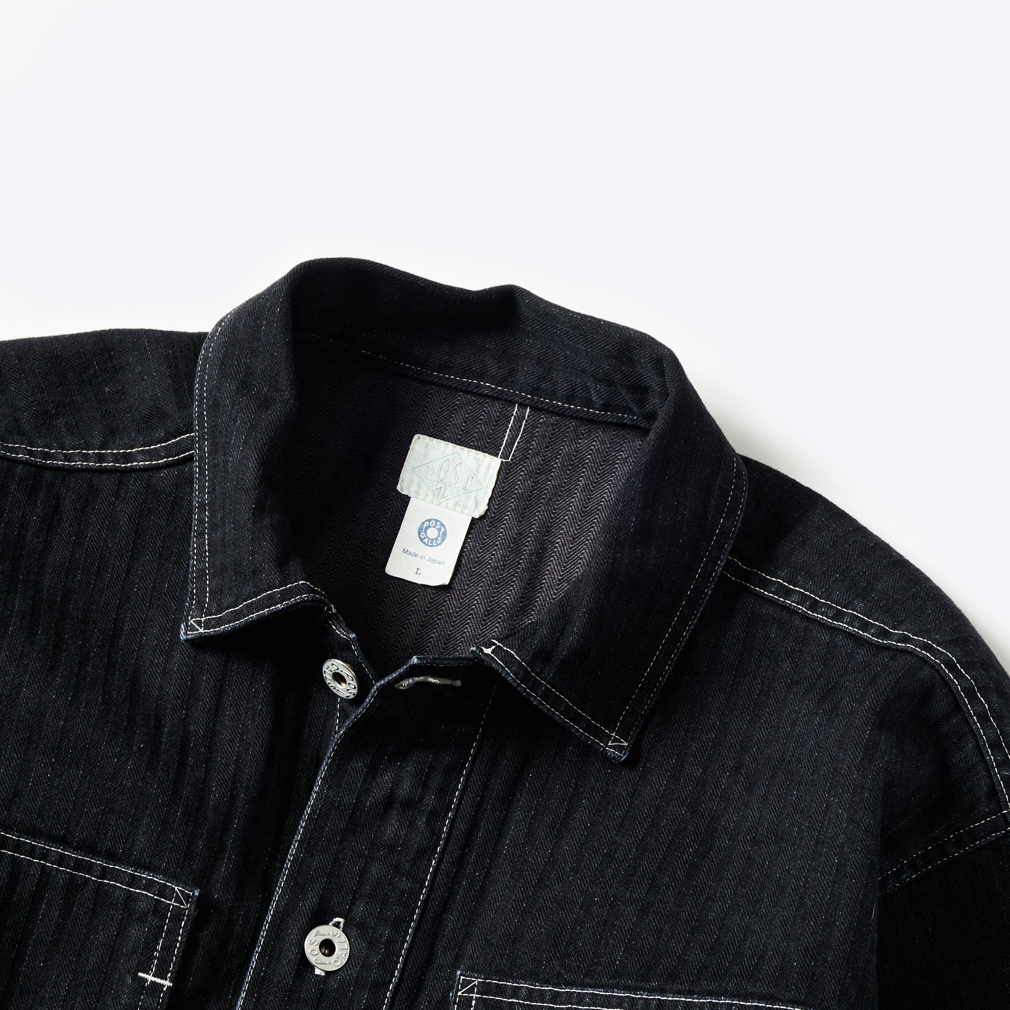 #1204-HBB ARMY Shirt : herringbone denim black