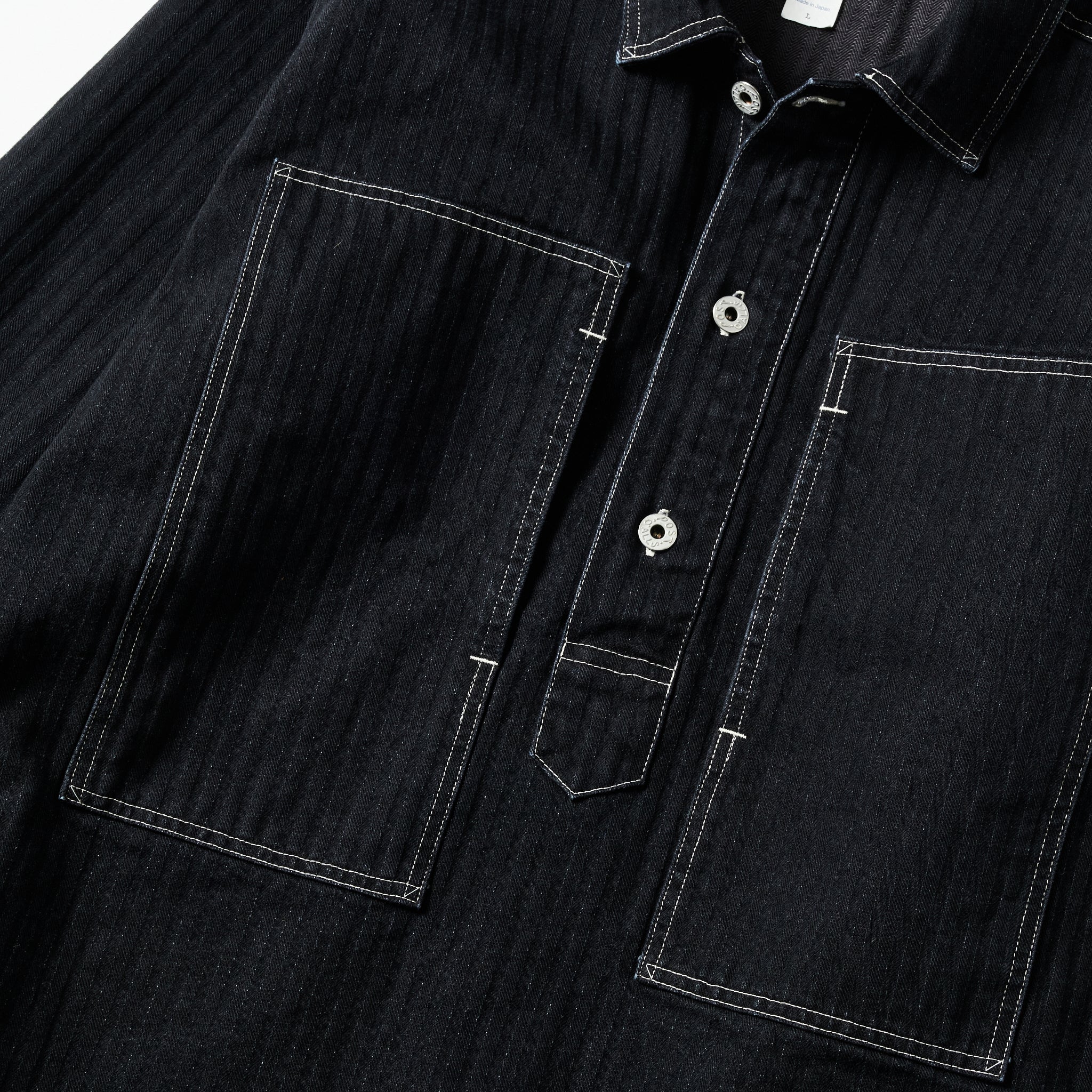 #1204-HBB ARMY Shirt : herringbone denim black