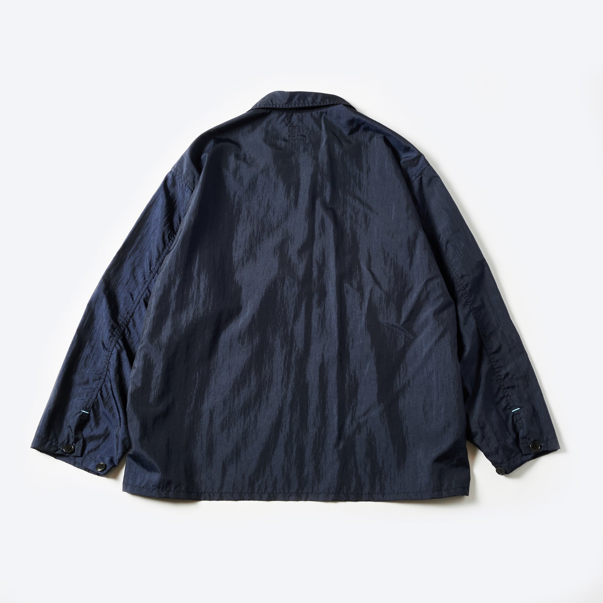 #1204-CTN ARMY Shirt : crinkle nylon taffeta navy