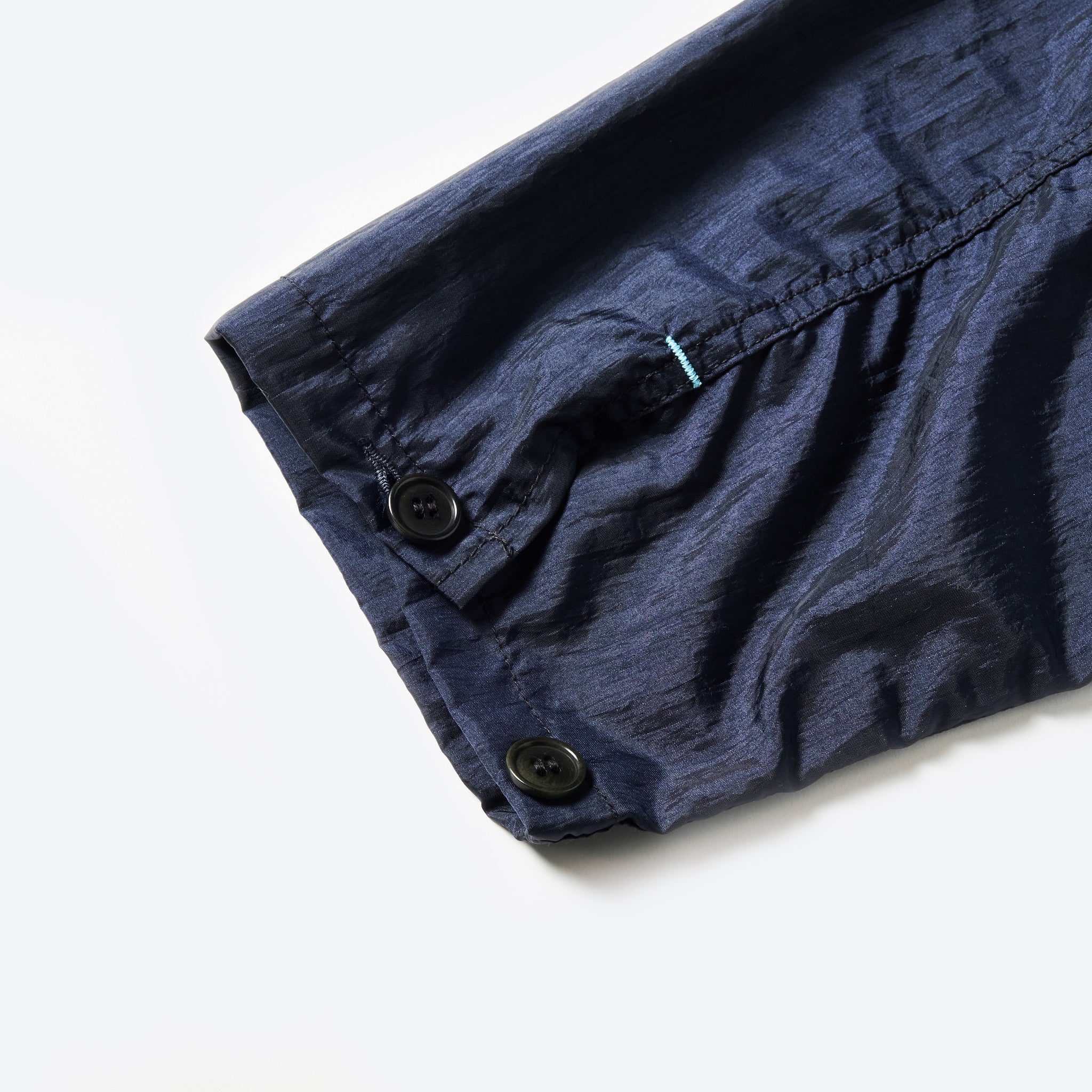 #1204-CTN ARMY Shirt : crinkle nylon taffeta navy