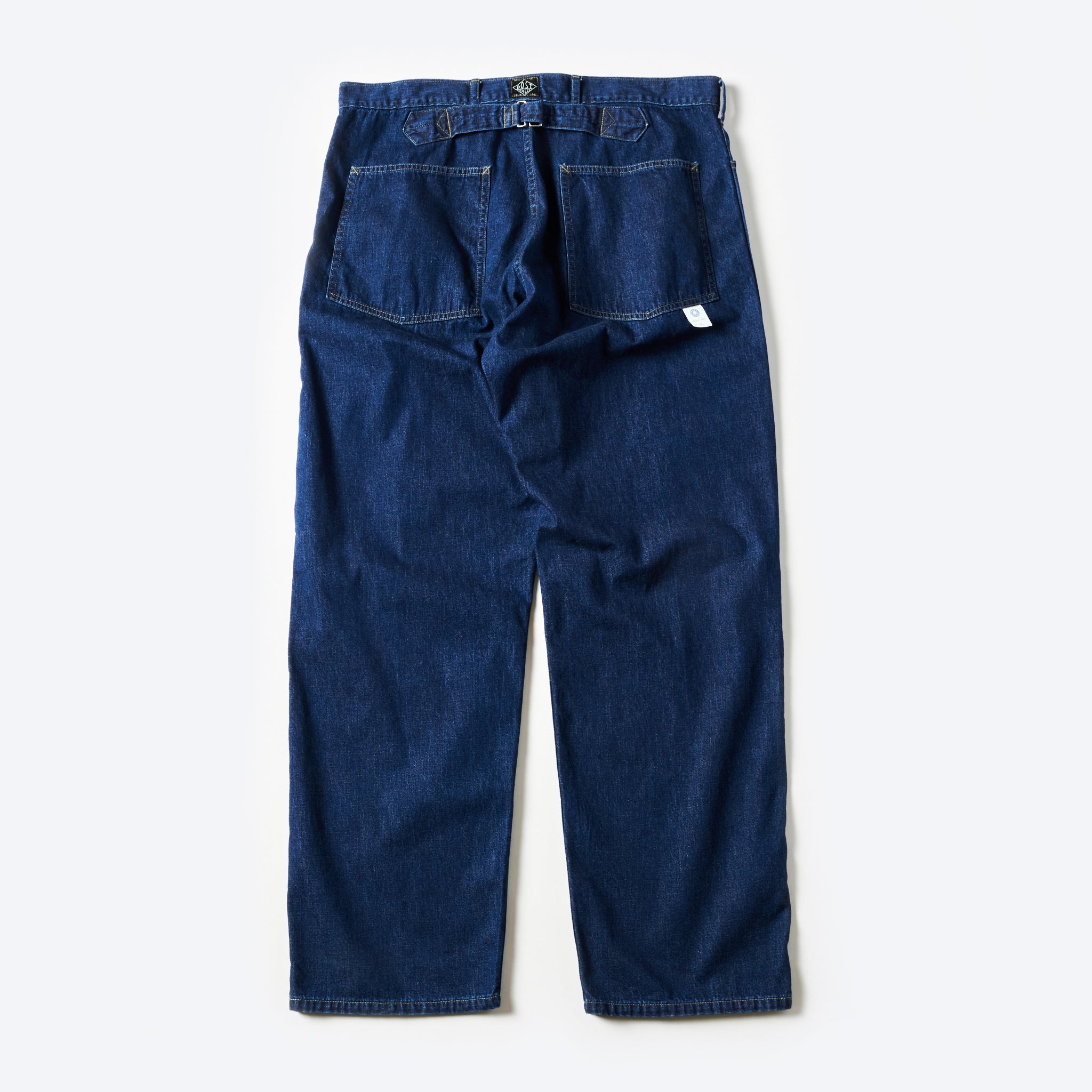 #1301-8DI ARMY Pants : blue denim w/OD-yellow stitch indigo