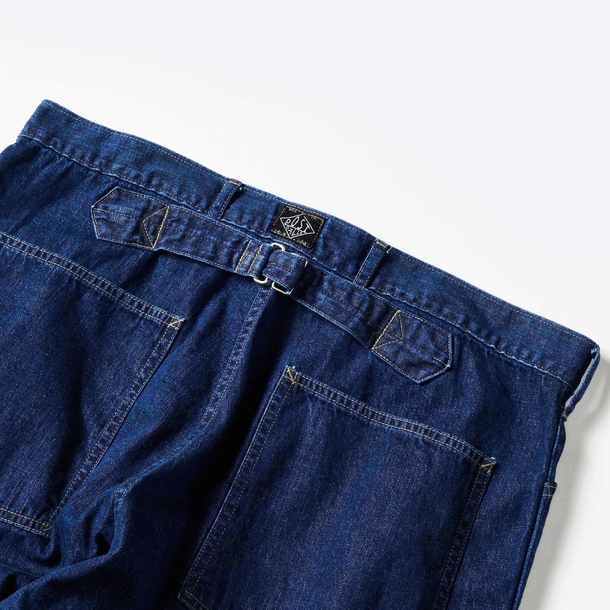#1301-8DI ARMY Pants : blue denim w/OD-yellow stitch indigo