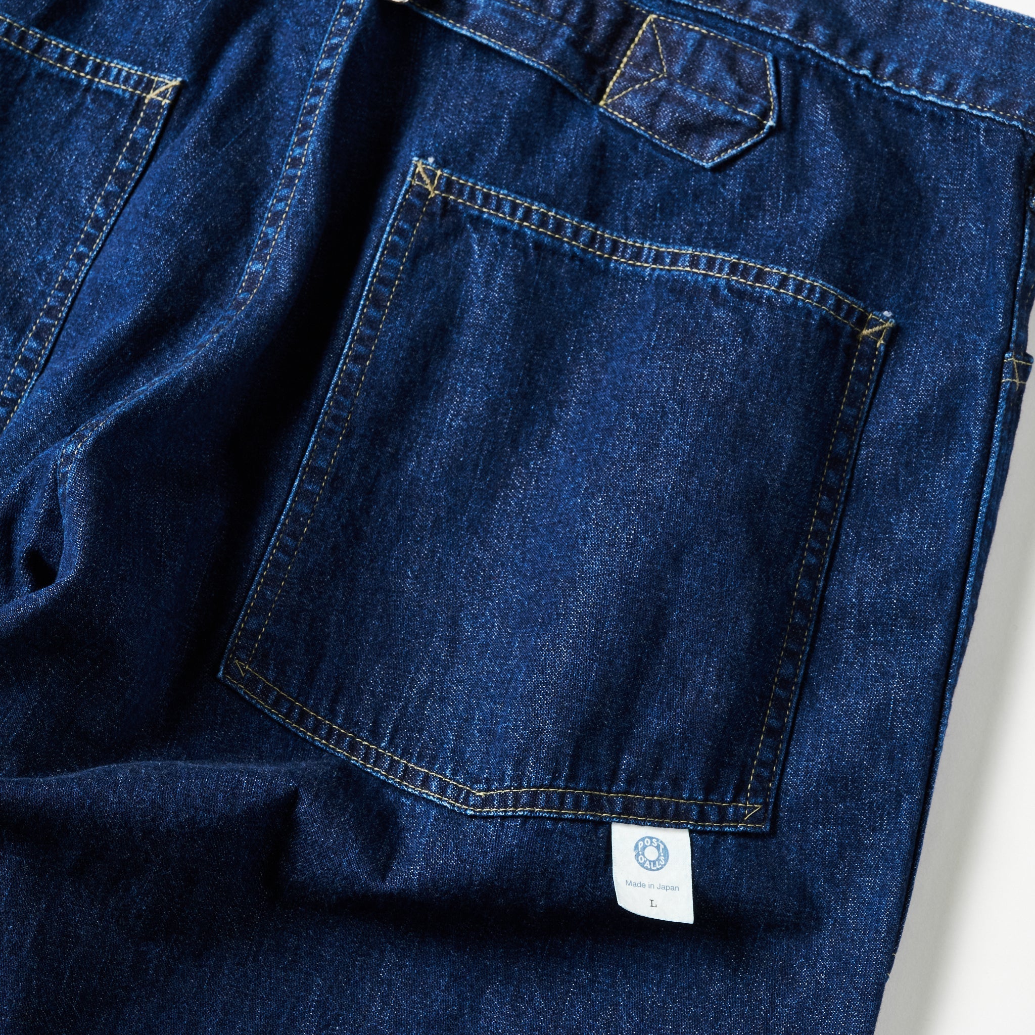 #1301-8DI ARMY Pants : blue denim w/OD-yellow stitch indigo