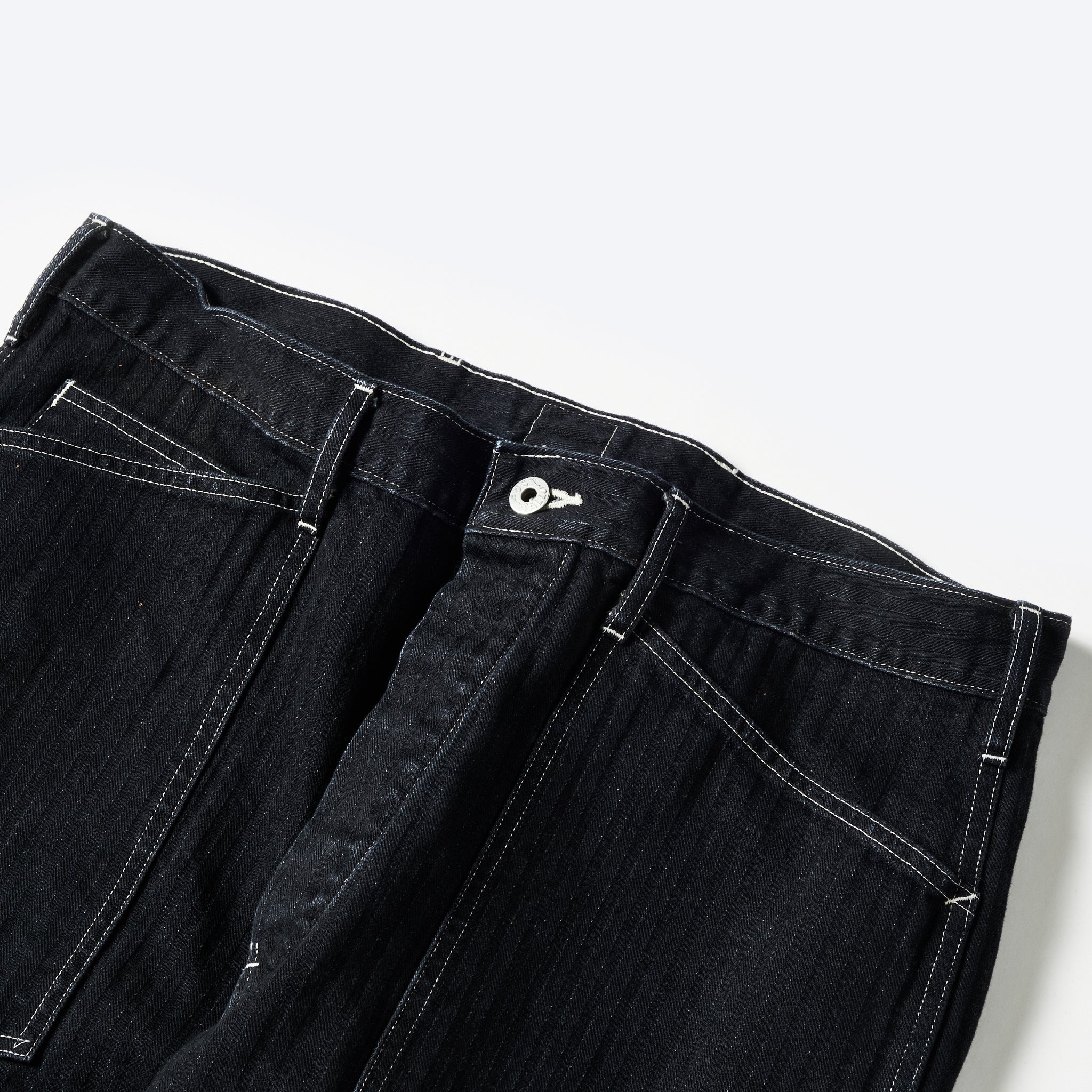 #1301-HBB ARMY Pants : herringbone denim black