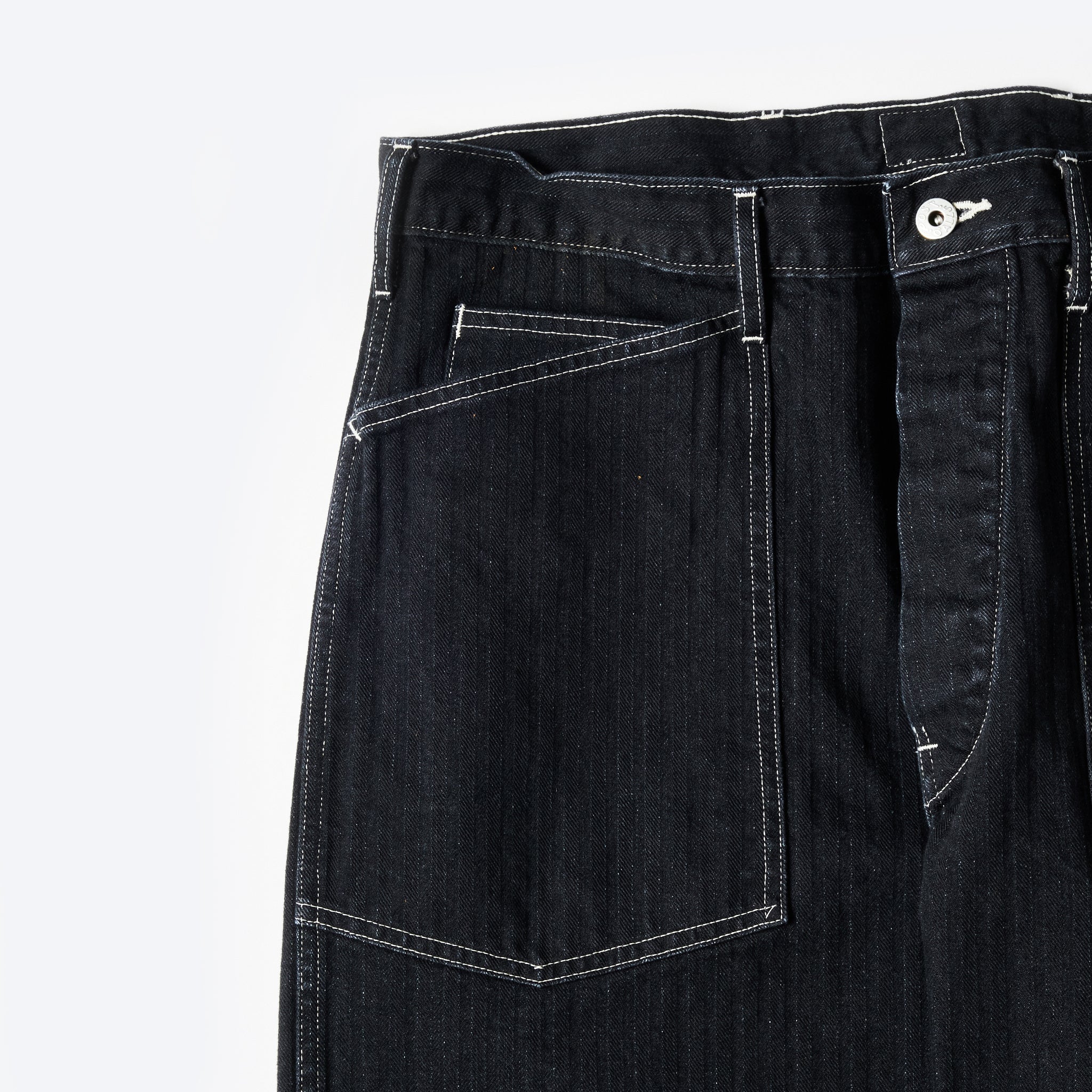 #1301-HBB ARMY Pants : herringbone denim black