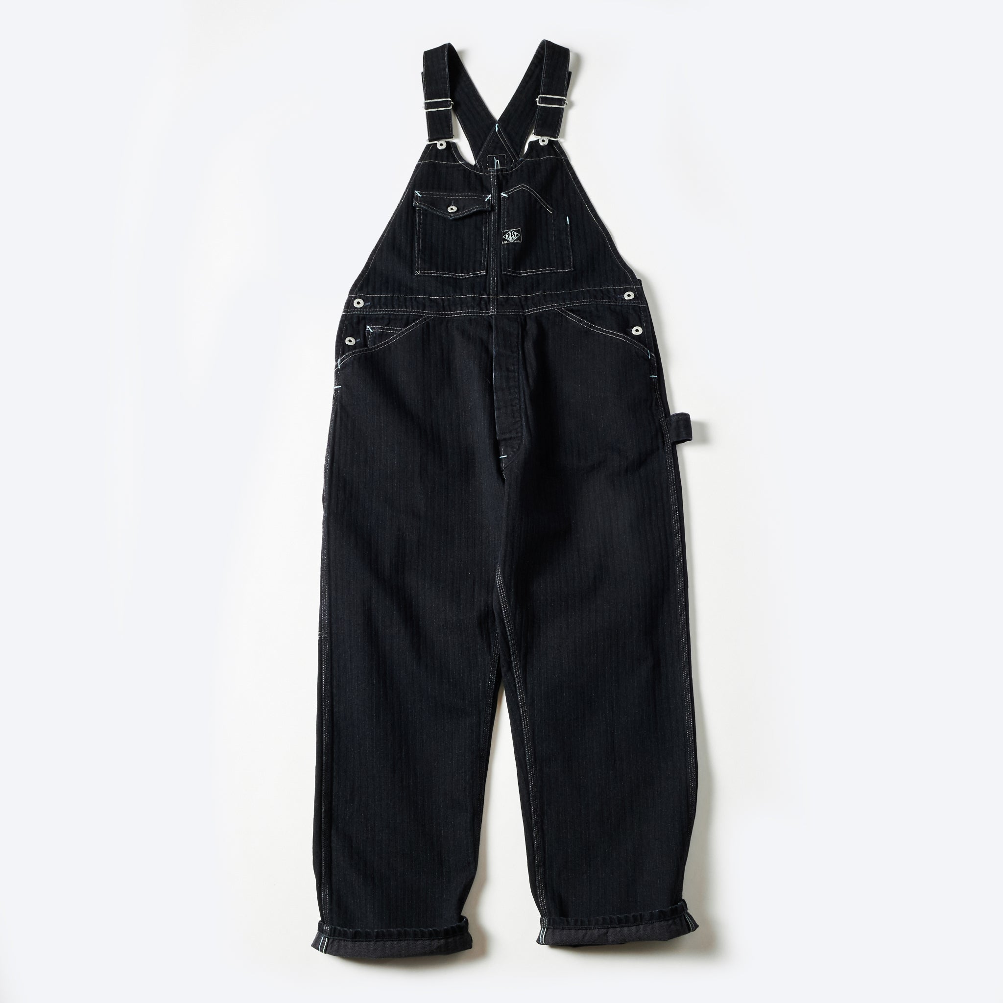 #1402-HBB No.2 Overalls : herringbone denim black