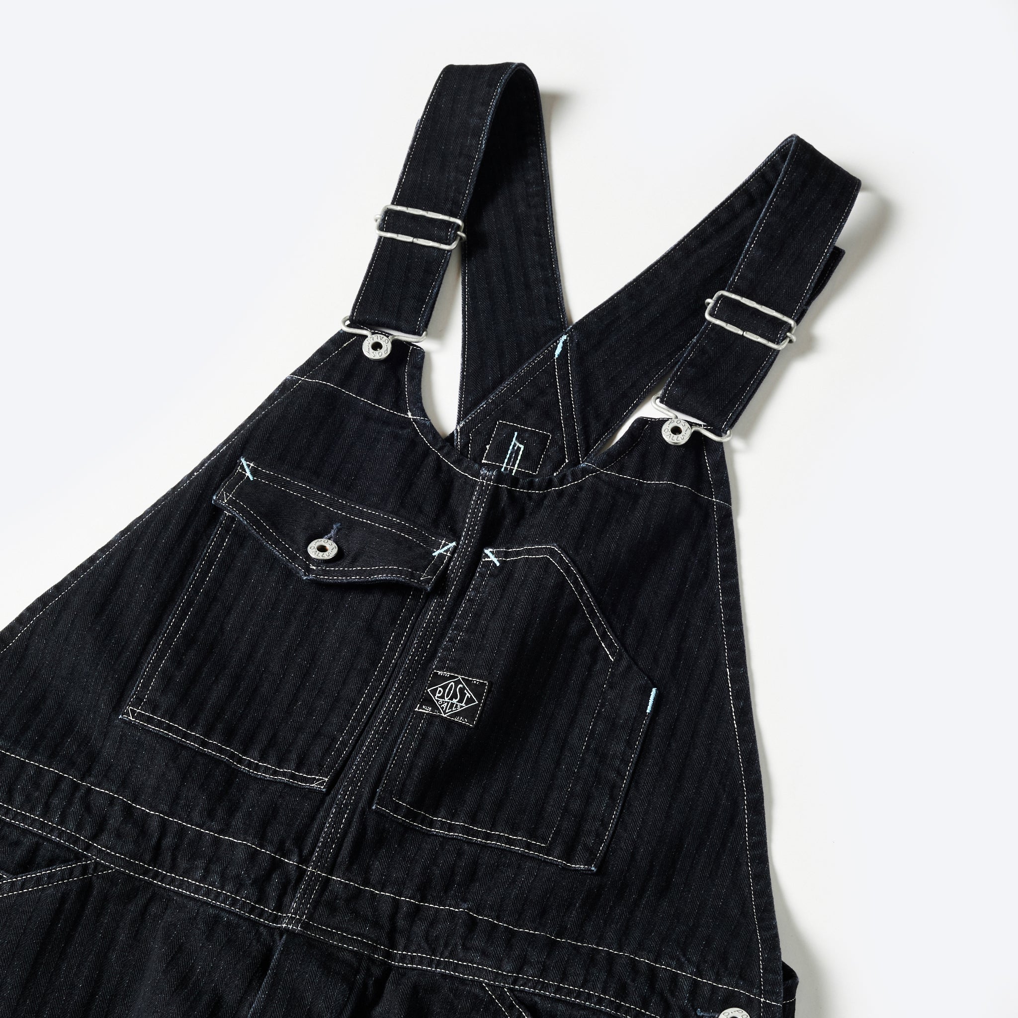 #1402-HBB No.2 Overalls : herringbone denim black