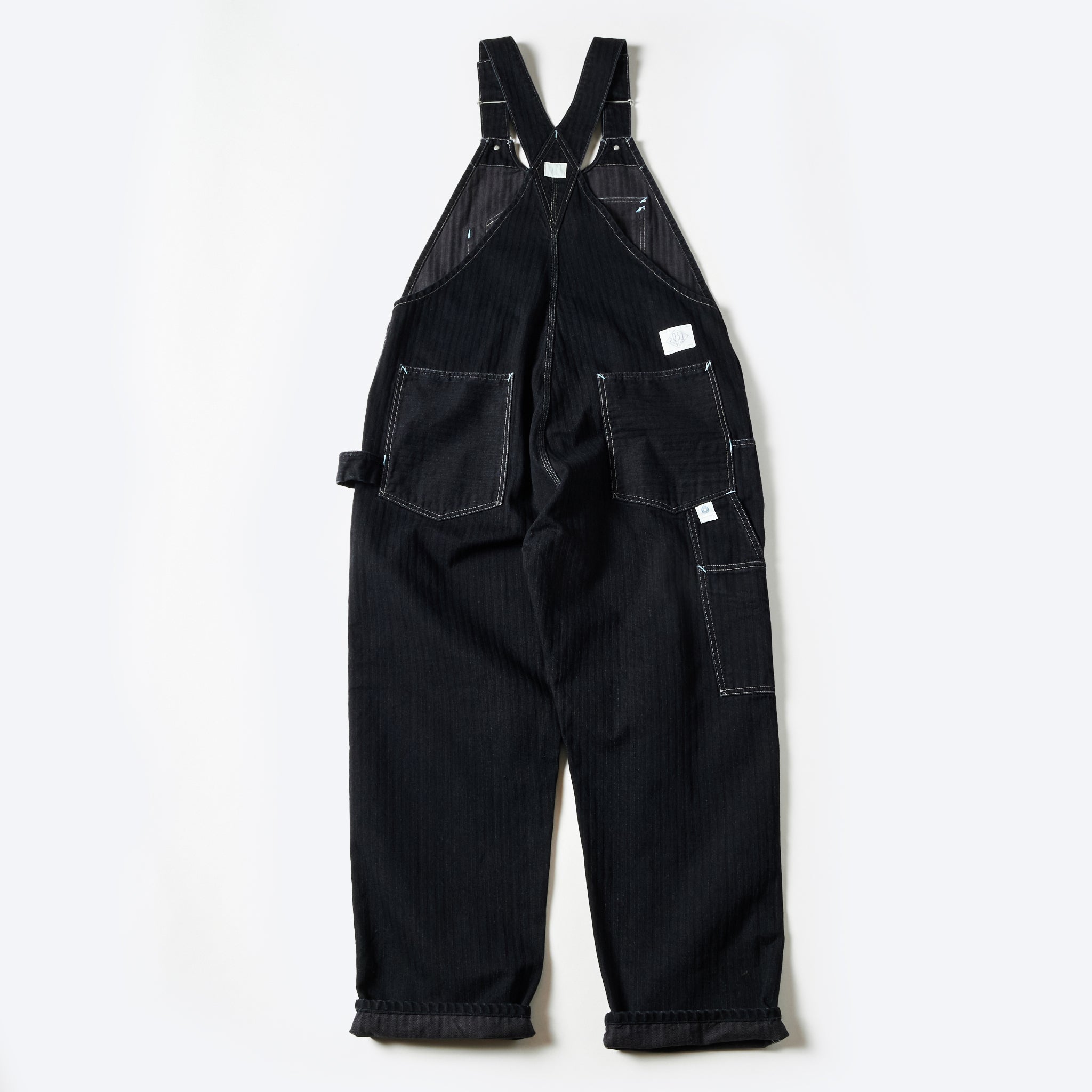 #1402-HBB No.2 Overalls : herringbone denim black