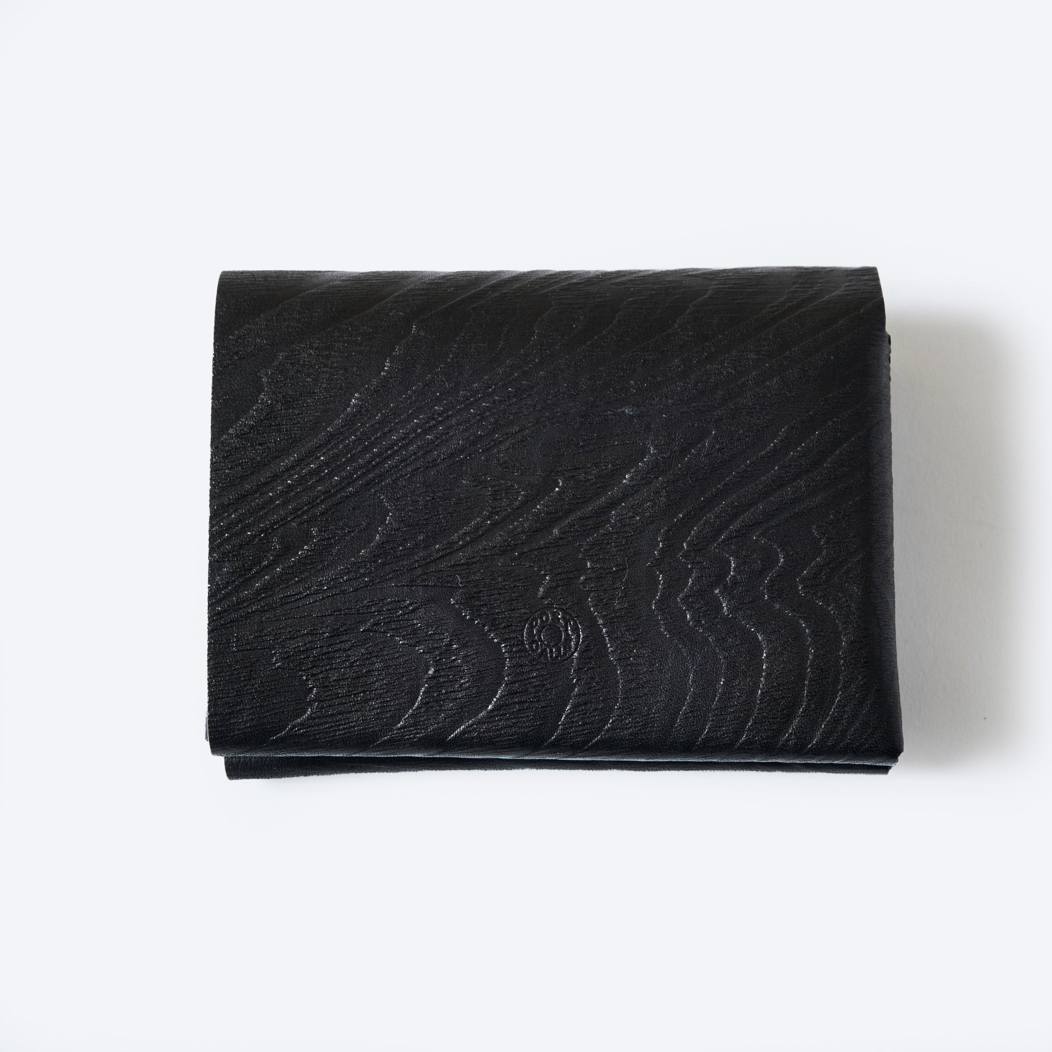 #4211-PLB Plywood Leather Wallet : cow leather black