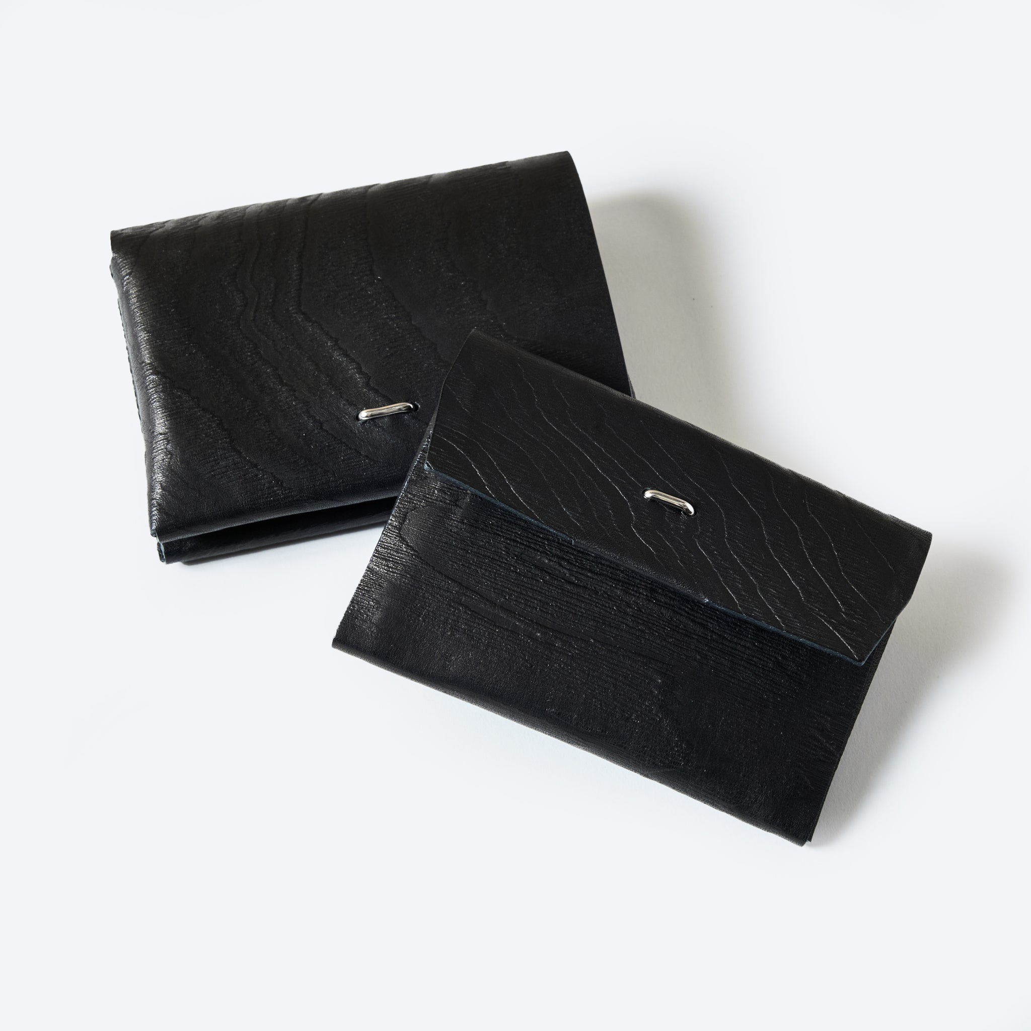 #4212-PLB Plywood Leather Card Case : cow leather black