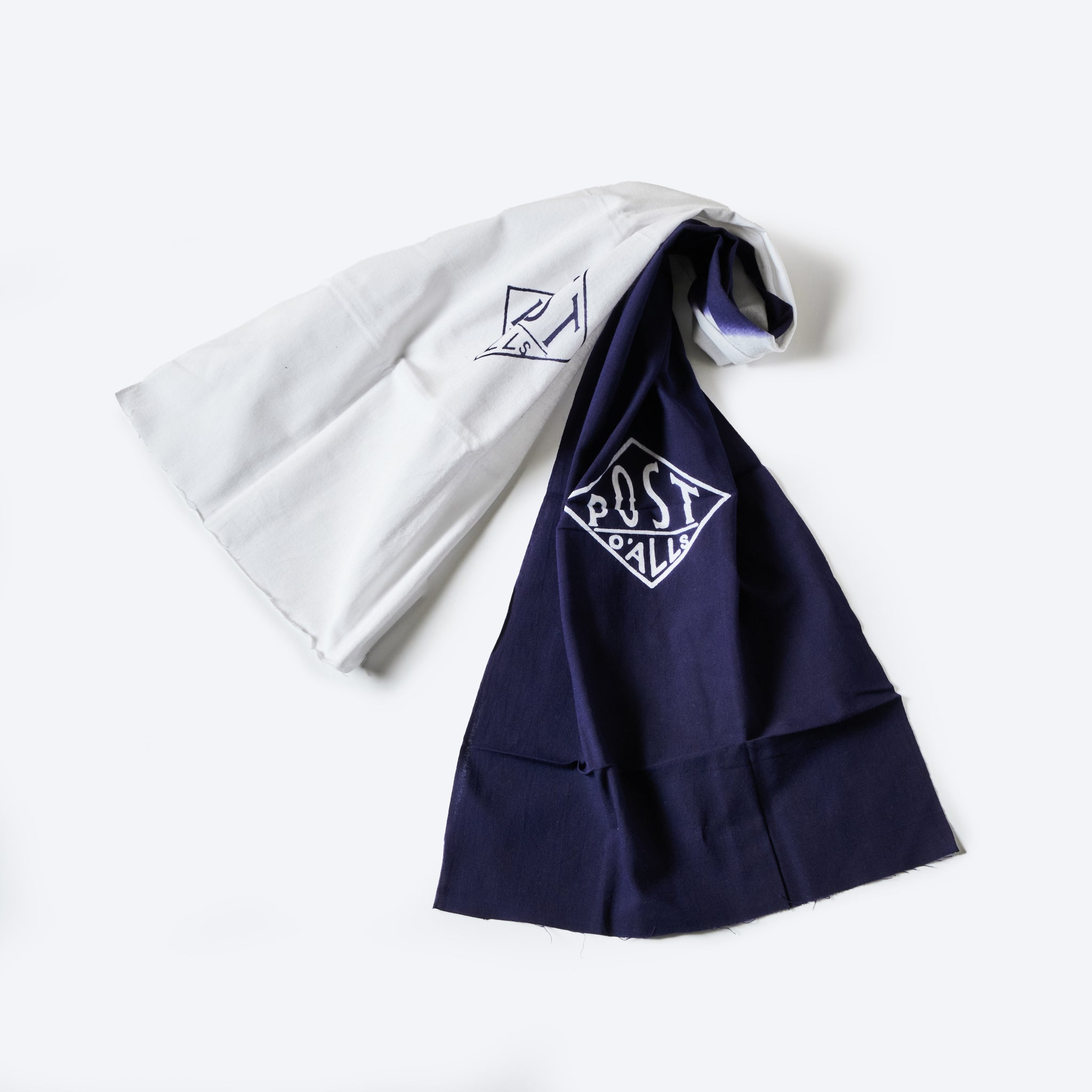 #1960-WN POST Tenugui : white/navy 116 x 34