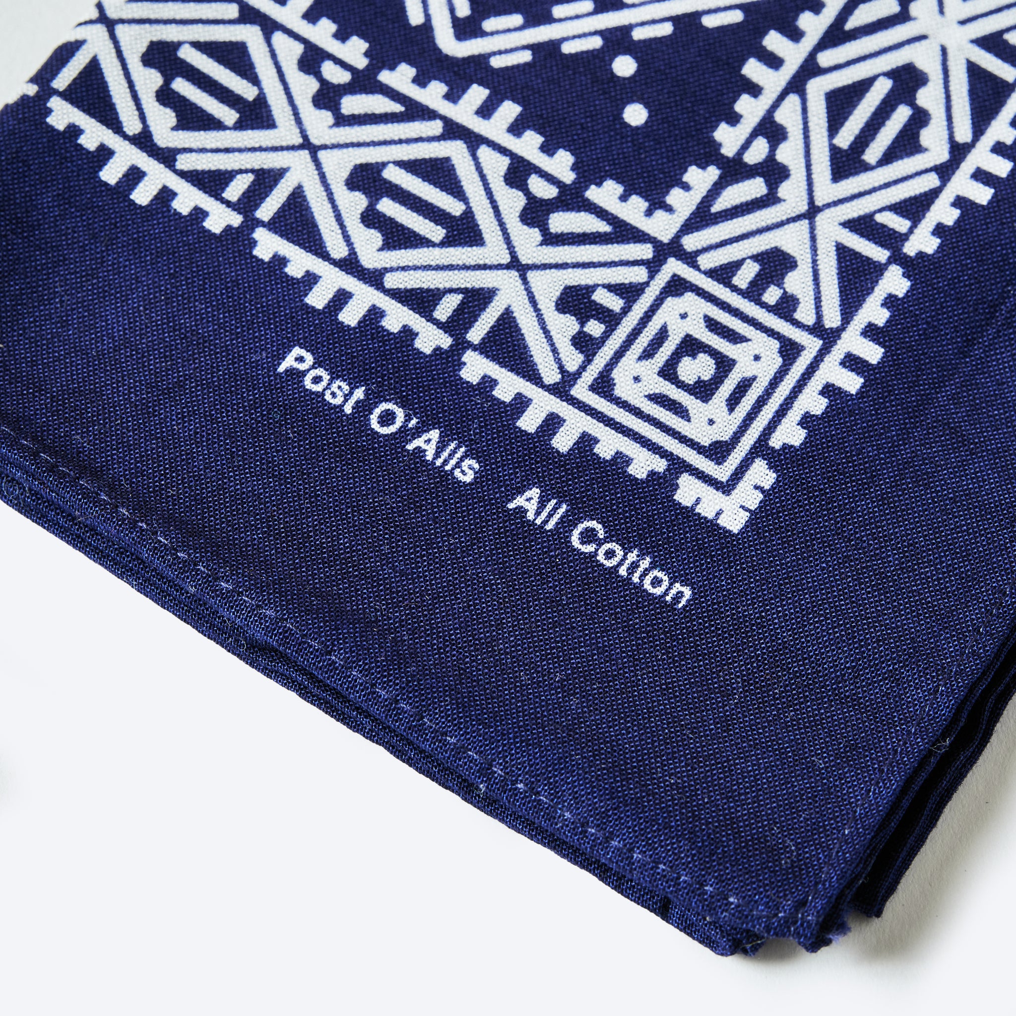 #4007-N Stitch POST Bandana Hankie : stitch navy 45 x 45