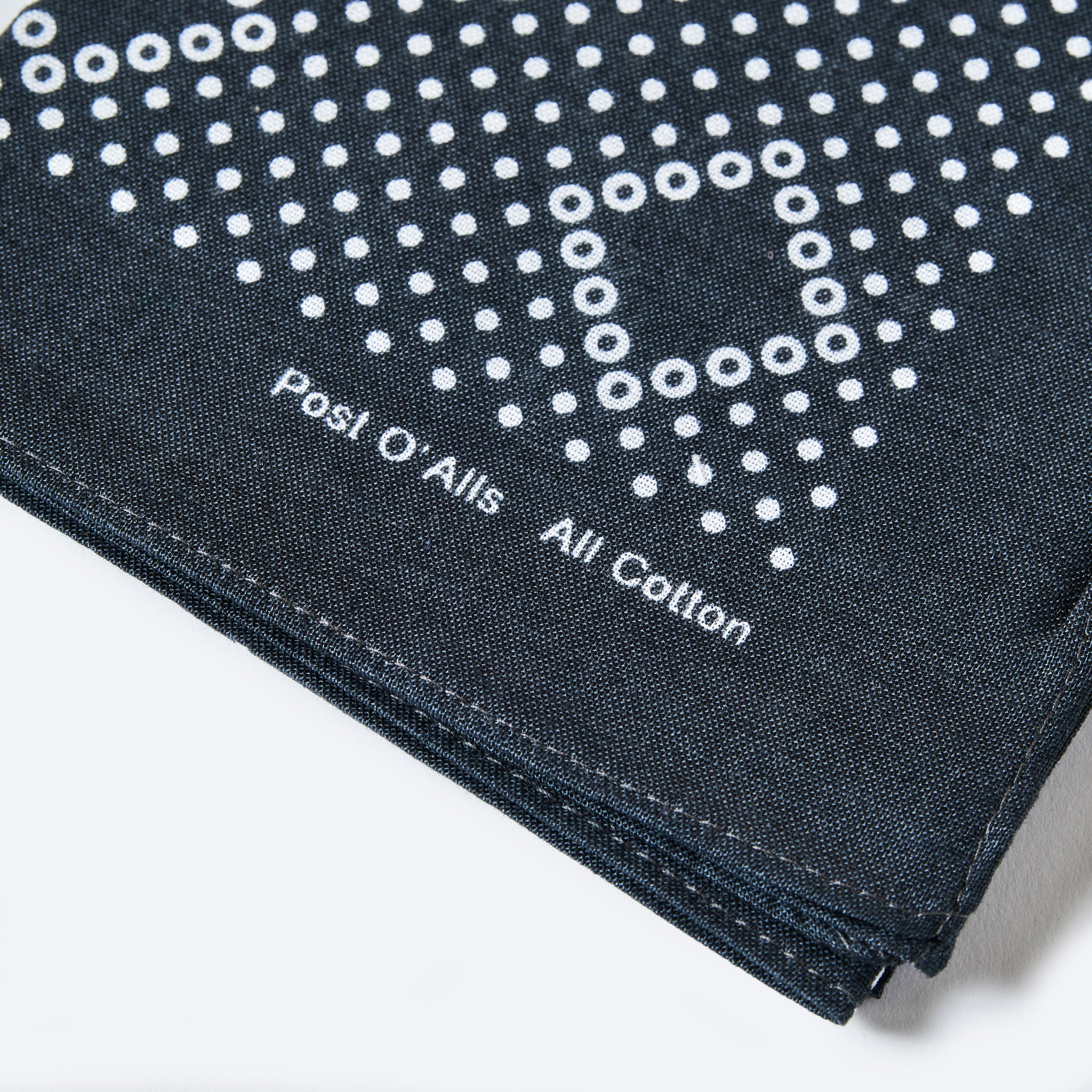 #4002-C Bean POST Bandana Hankie : bean charcoal 45 x 45