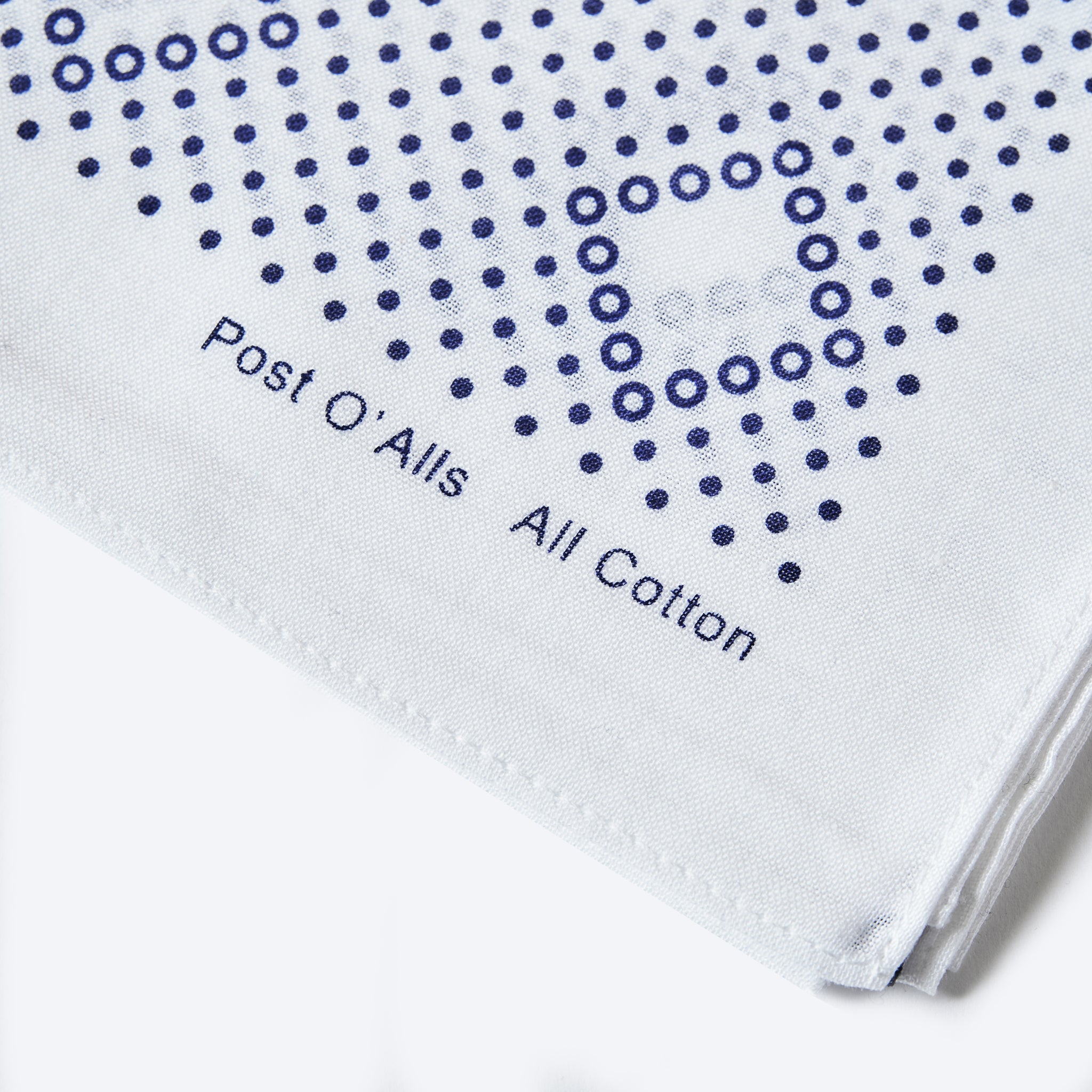 #4002-W Bean POST Bandana Hankie : bean white 45 x 45