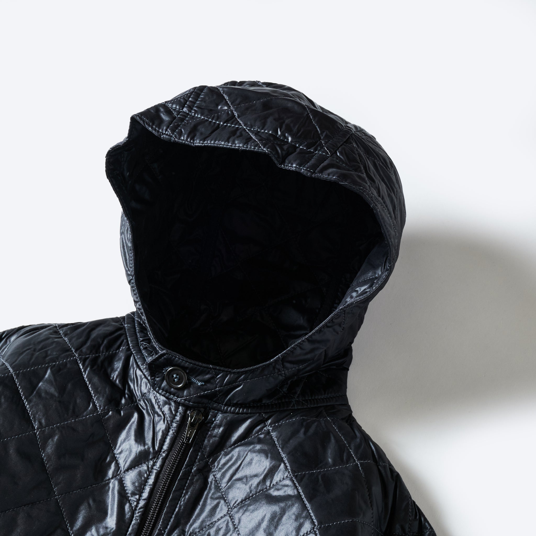 #2137-QT1 Streamliner Coat : quilted nylon taffeta black "Dead Stock"