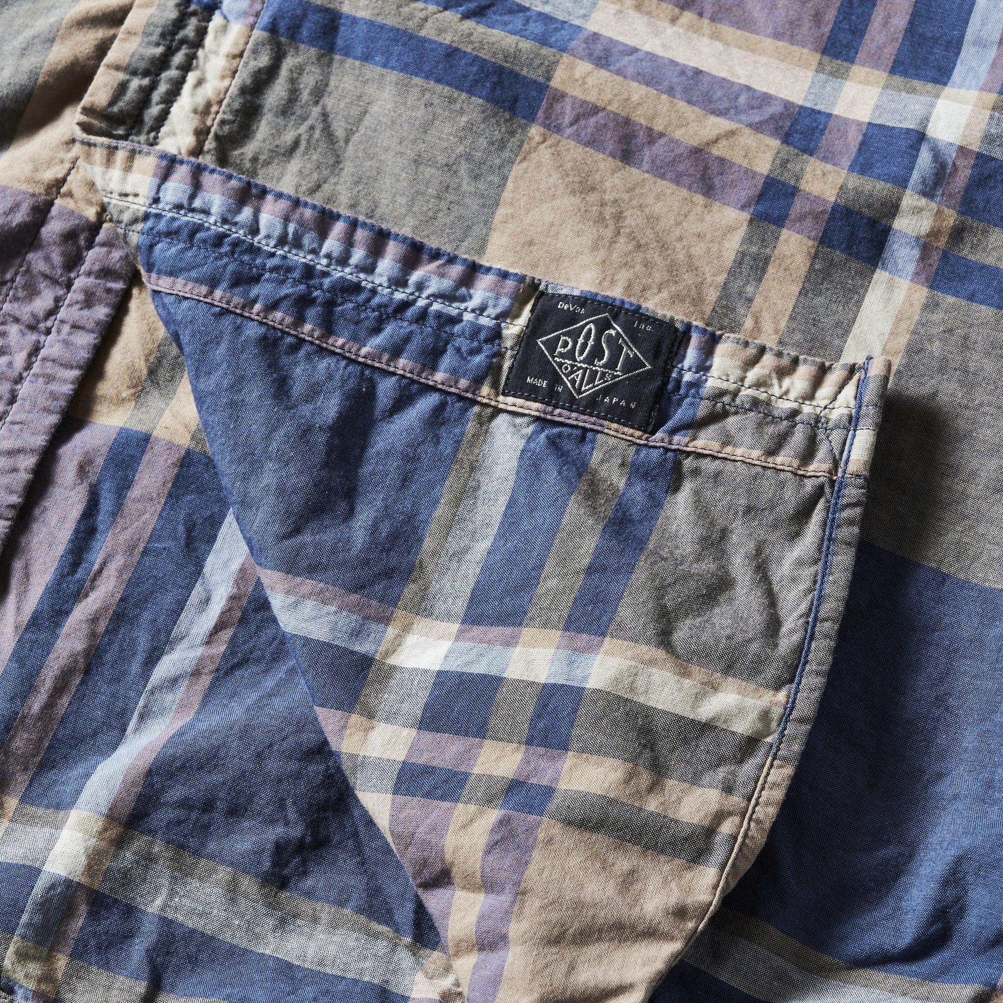 #3220W-FPW1 NEUTRA 5-W : feather chambray plaid W-ply blue