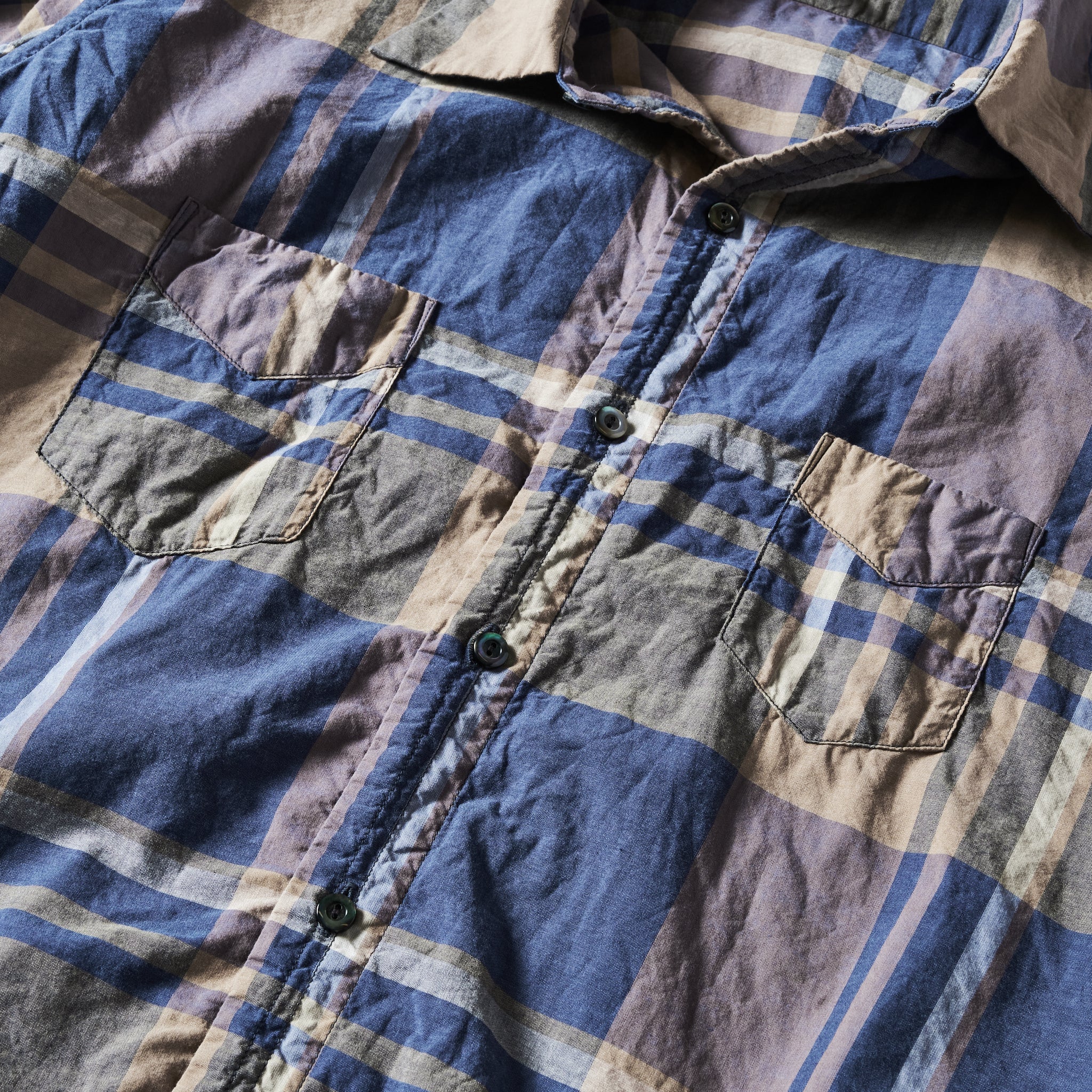 #3220W-FPW1 NEUTRA 5-W : feather chambray plaid W-ply blue