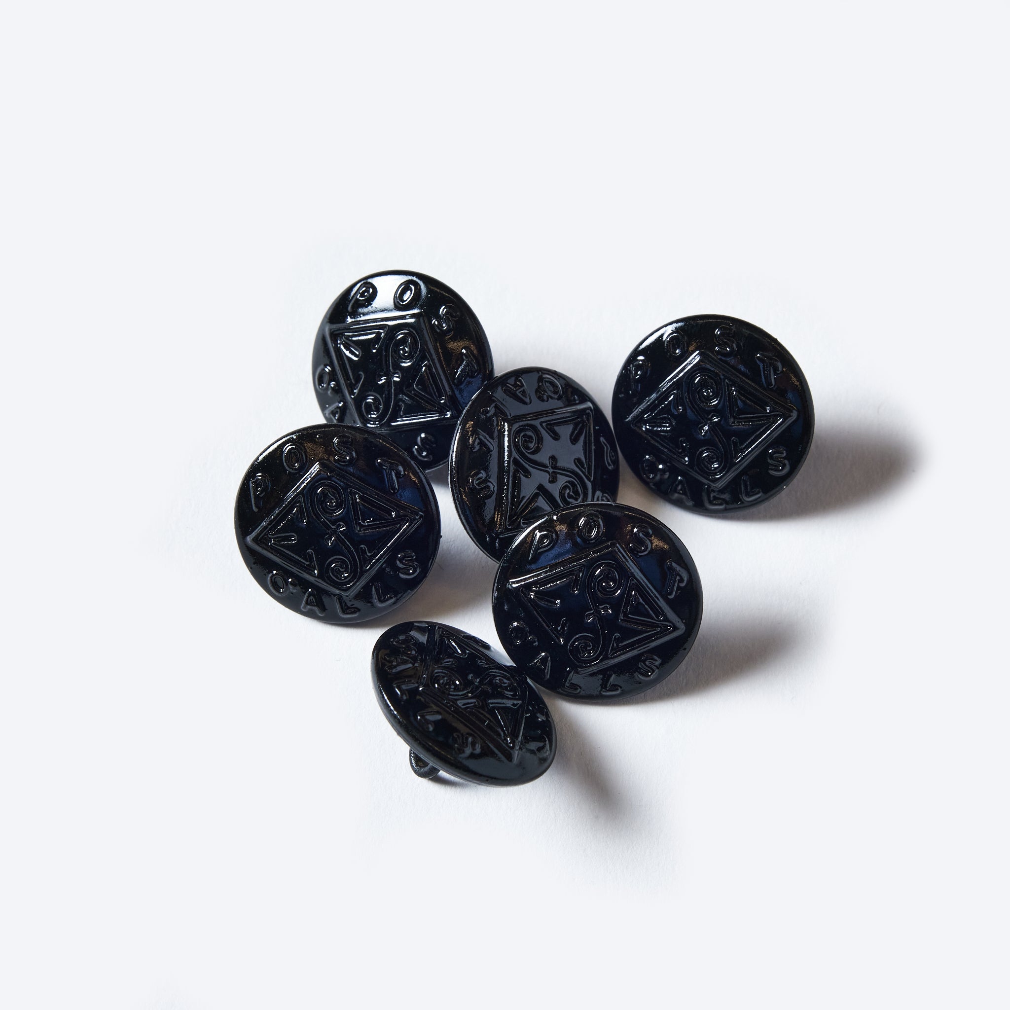 Post O'Alls : Change Button Set (silver / black) 6 pieces for jacket