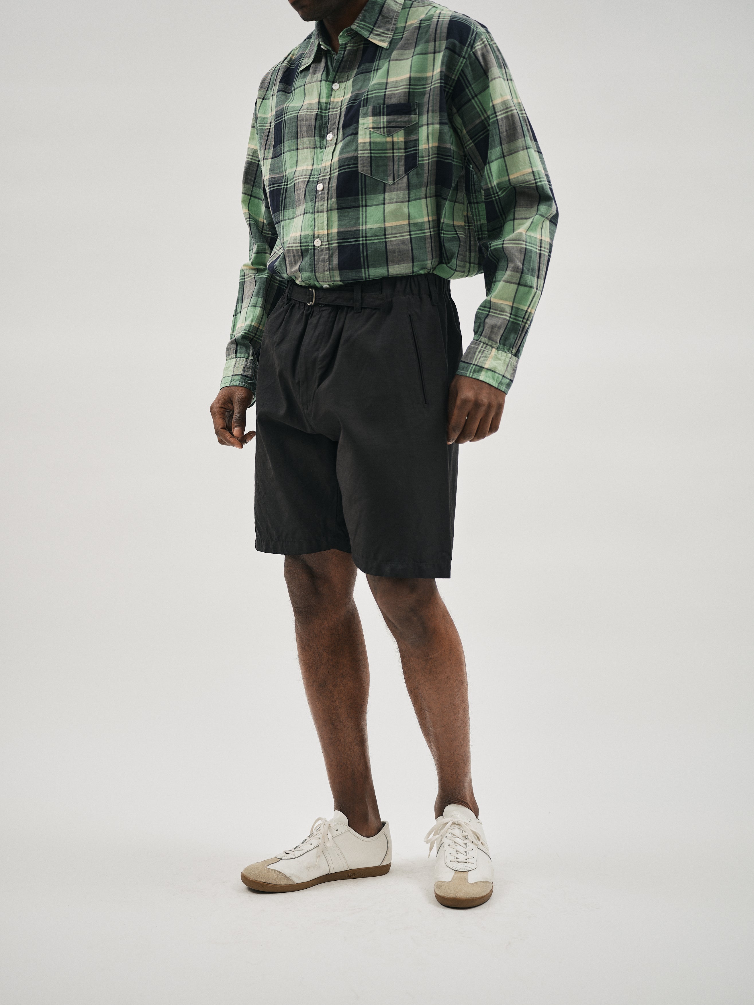 #3307CPS-STB POST Coach Shorts : streaky twill black