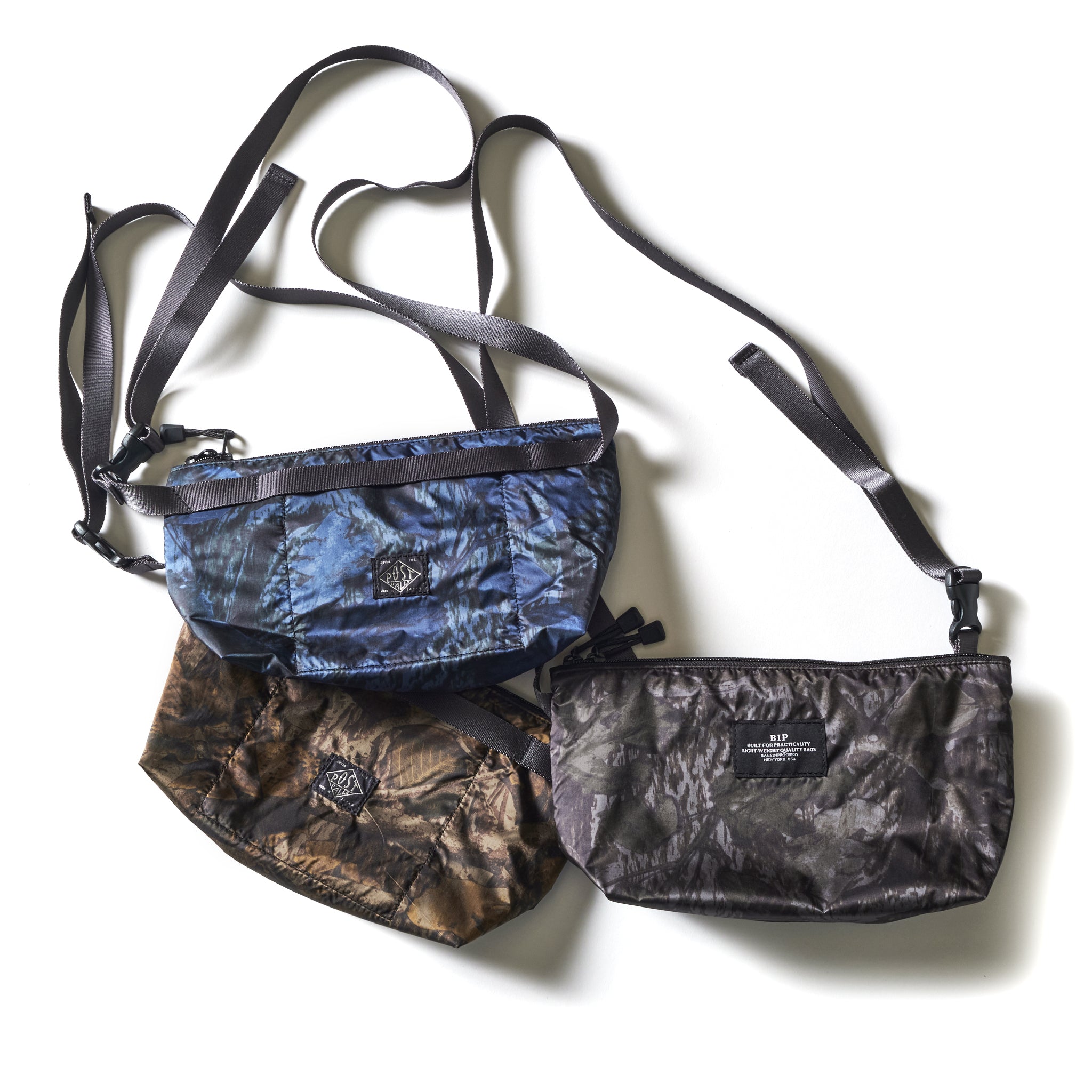 JP510-NC2 BAGSINPROGRESS x Post O'Alls FANNYPACK CROSSBODY : nylon forest camo blue jungle