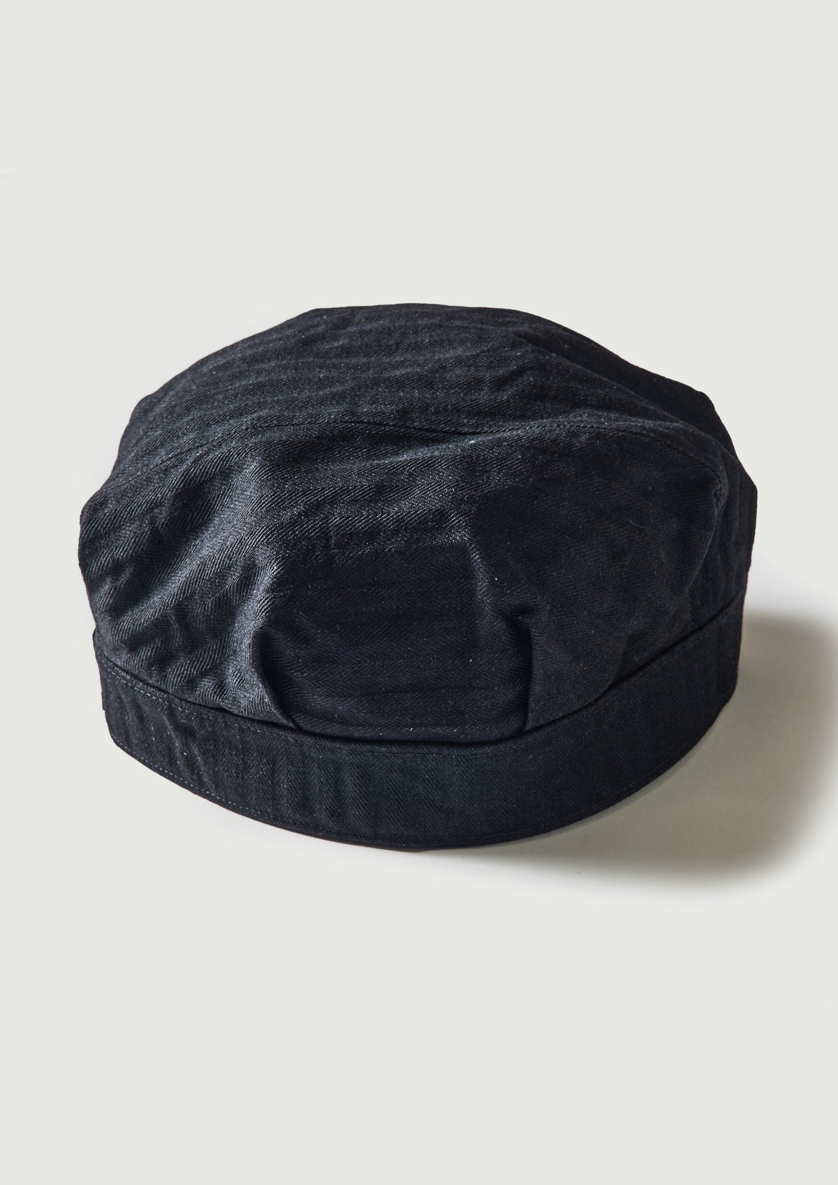 #1601-HBB Engineers' Cap : herringbone denim black