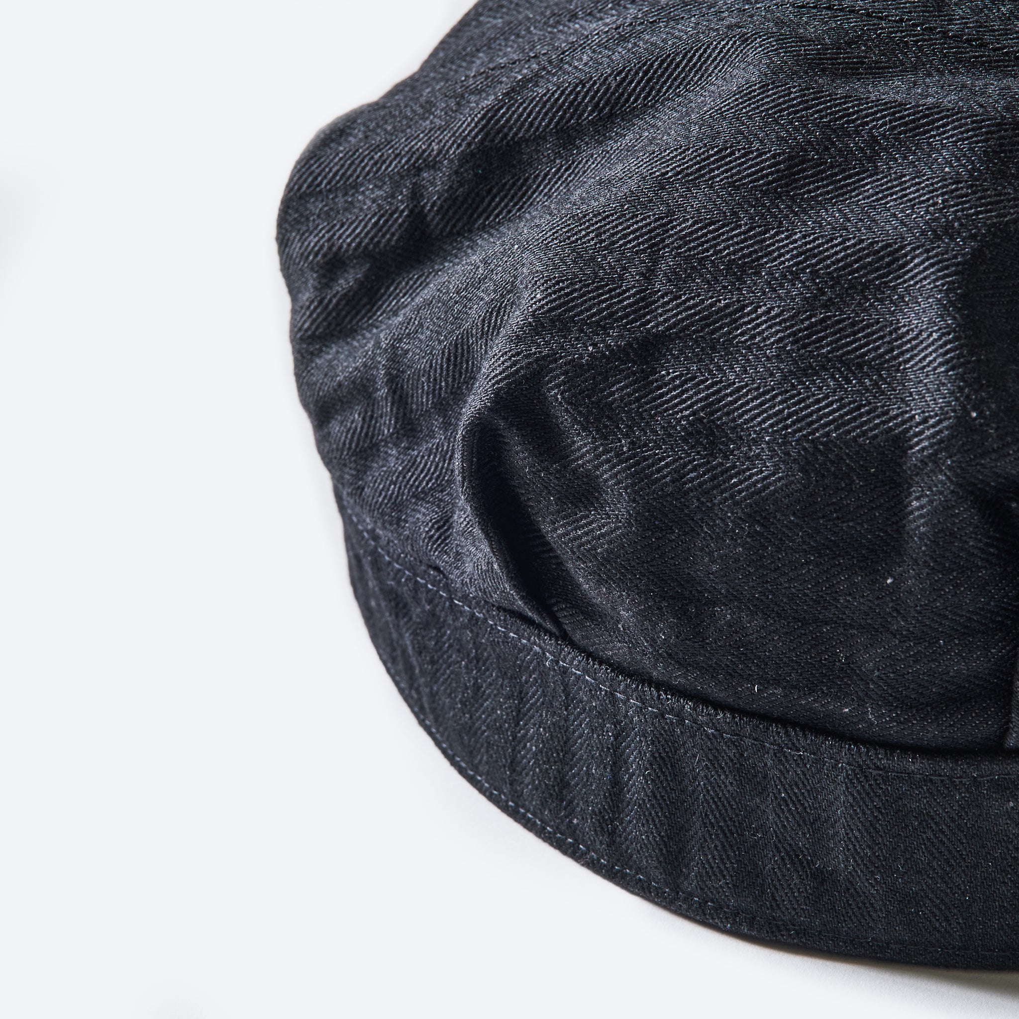 #1601-HBB Engineers' Cap : herringbone denim black