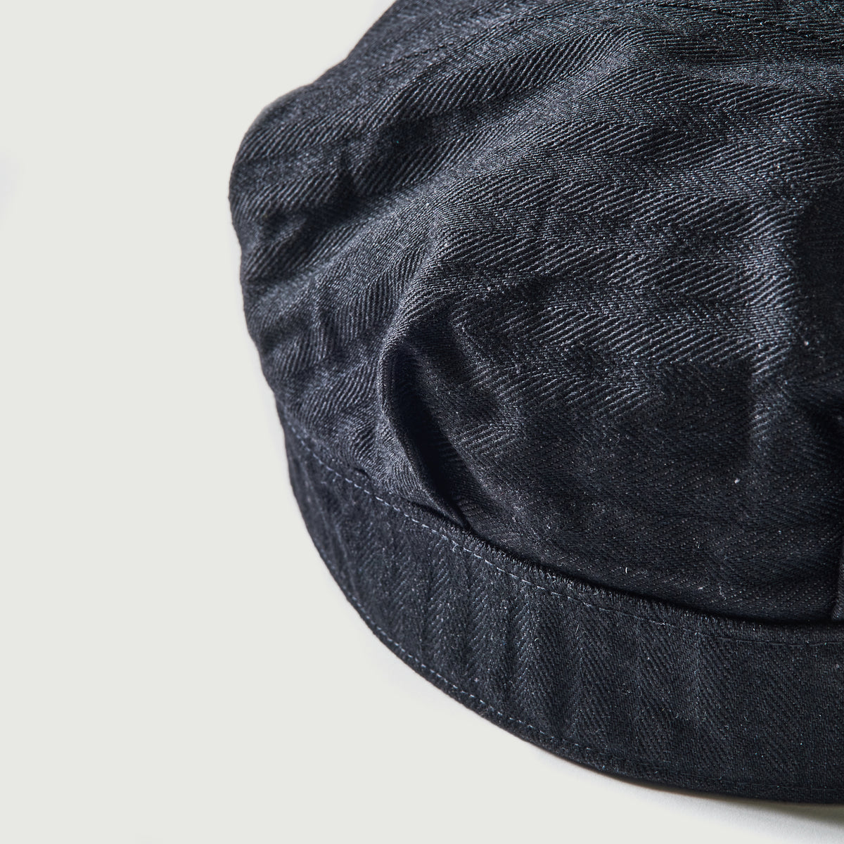 #1601-HBB Engineers' Cap : herringbone denim black