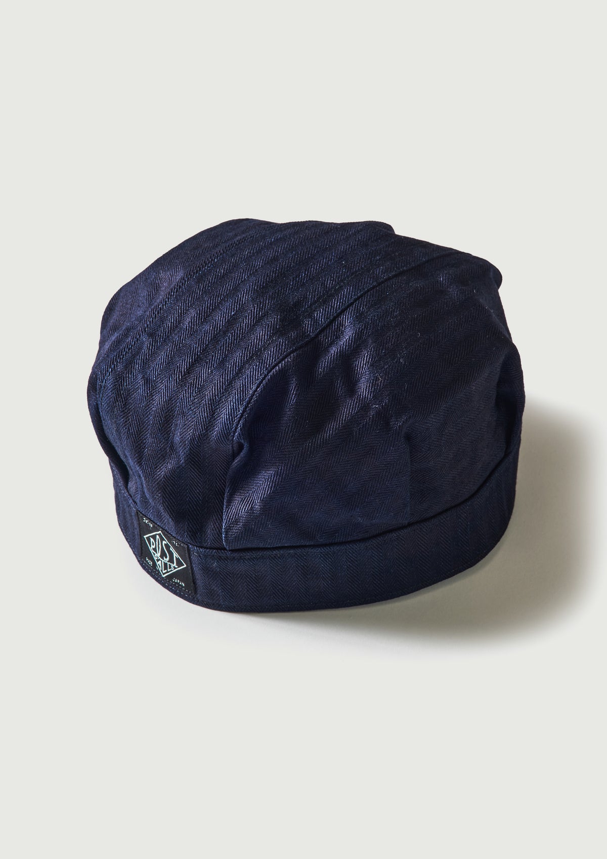 #1601-HBI Engineers' Cap : herringbone denim double indigo