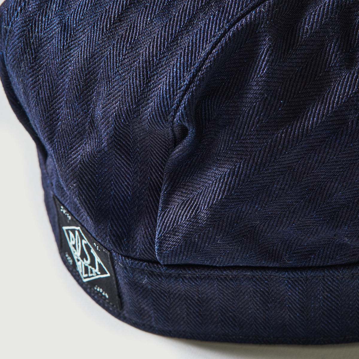 #1601-HBI Engineers' Cap : herringbone denim double indigo