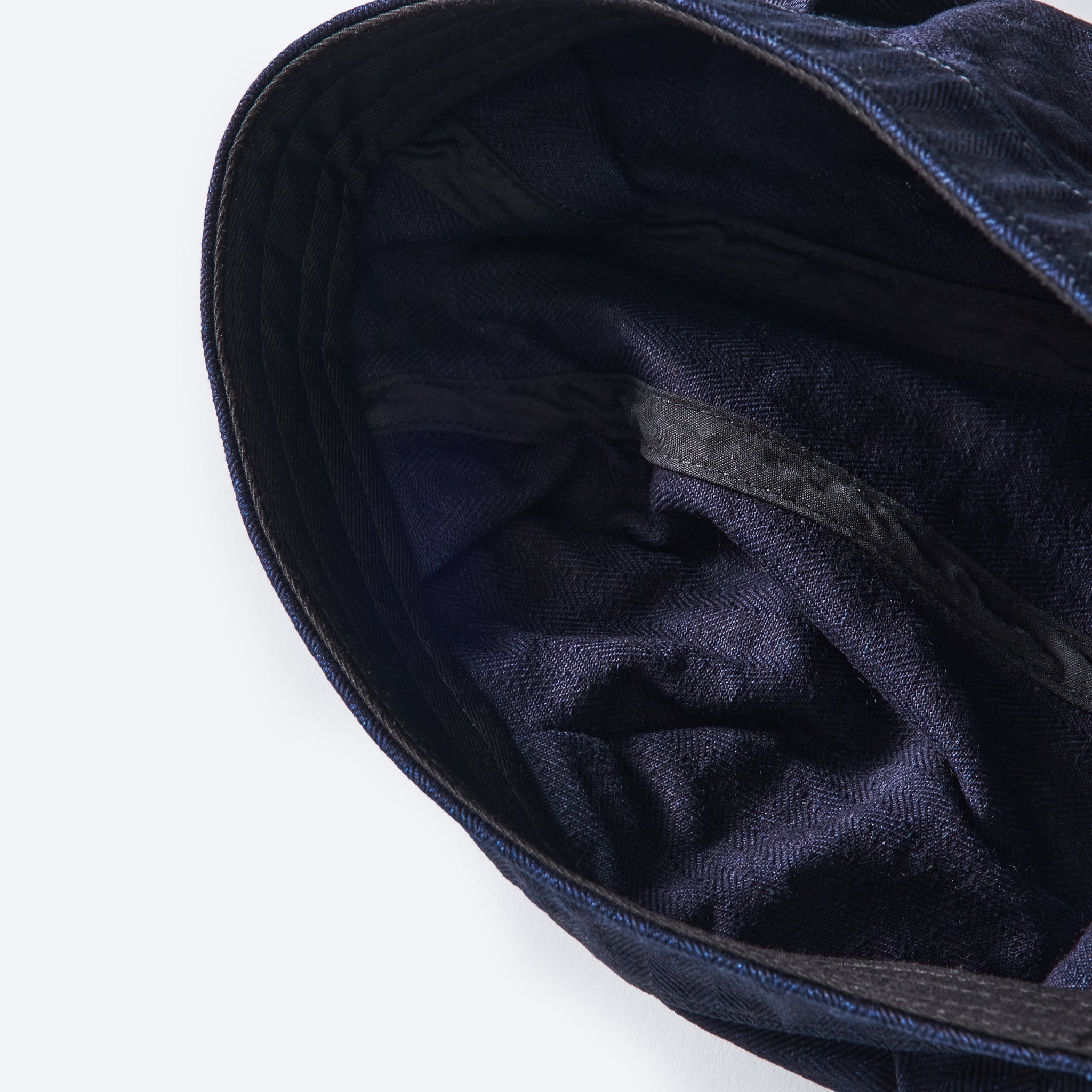 #1601-HBI Engineers' Cap : herringbone denim double indigo