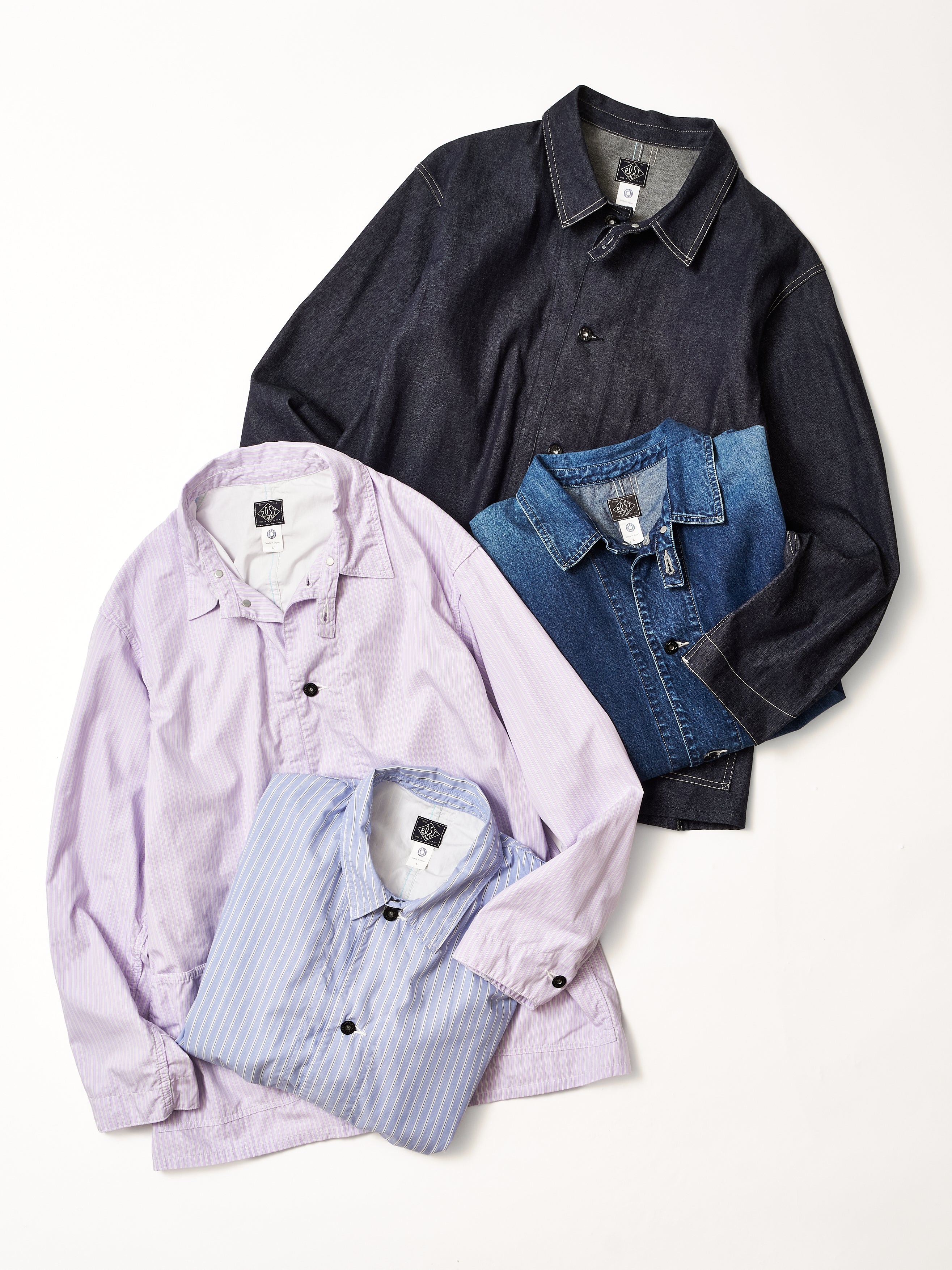 #3143-SS2 ODDBALL : stripe shirting x feather chambray purple_8