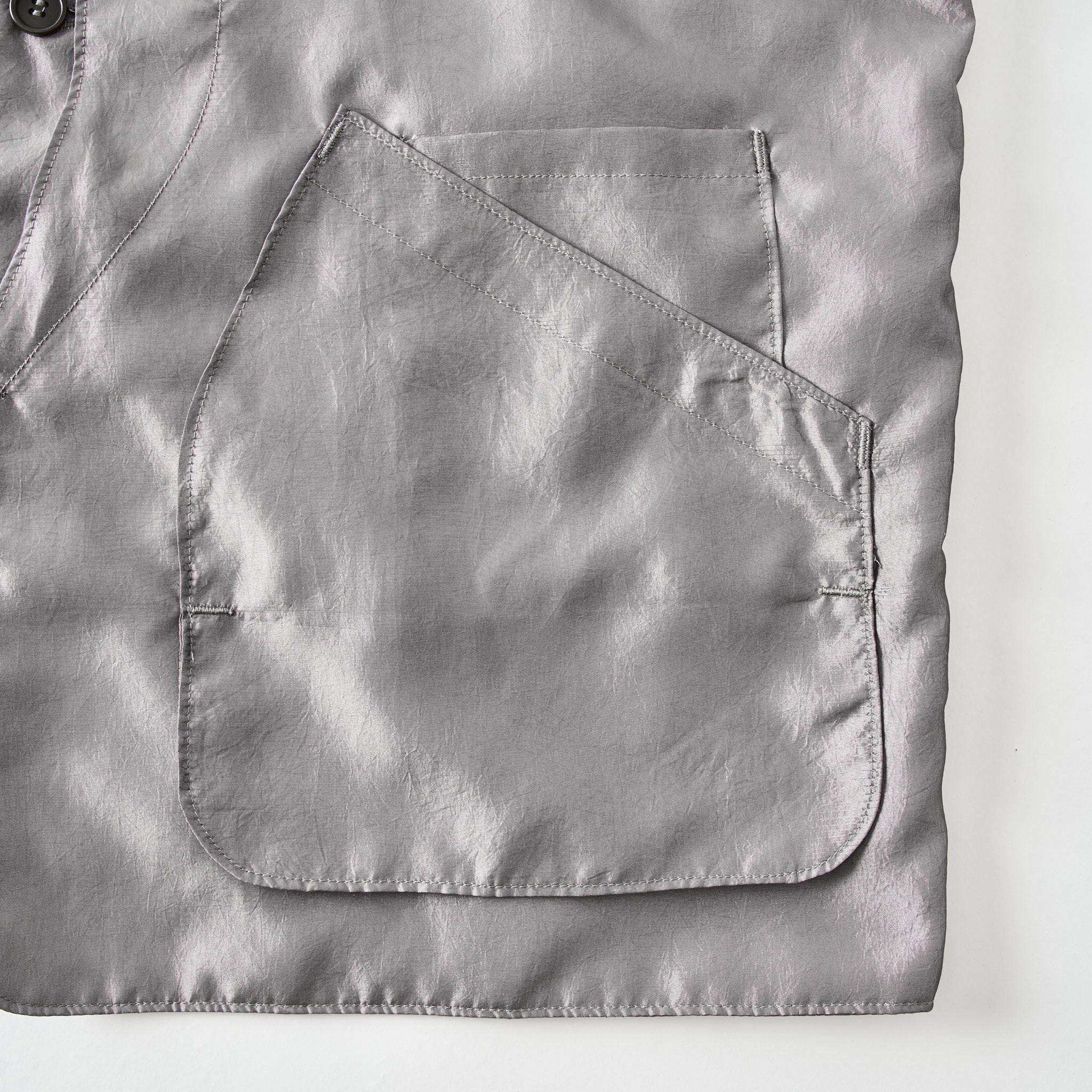 #3503-MTS DEE Vest 2 : metallic taffeta silver grey