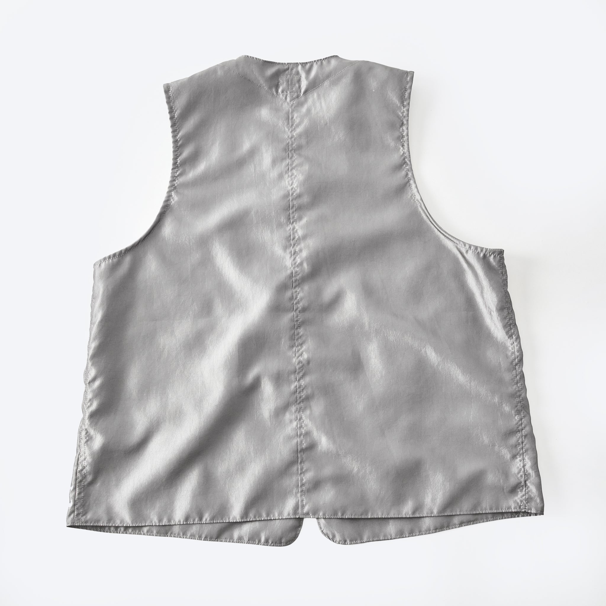 #3503-MTS DEE Vest 2 : metallic taffeta silver grey