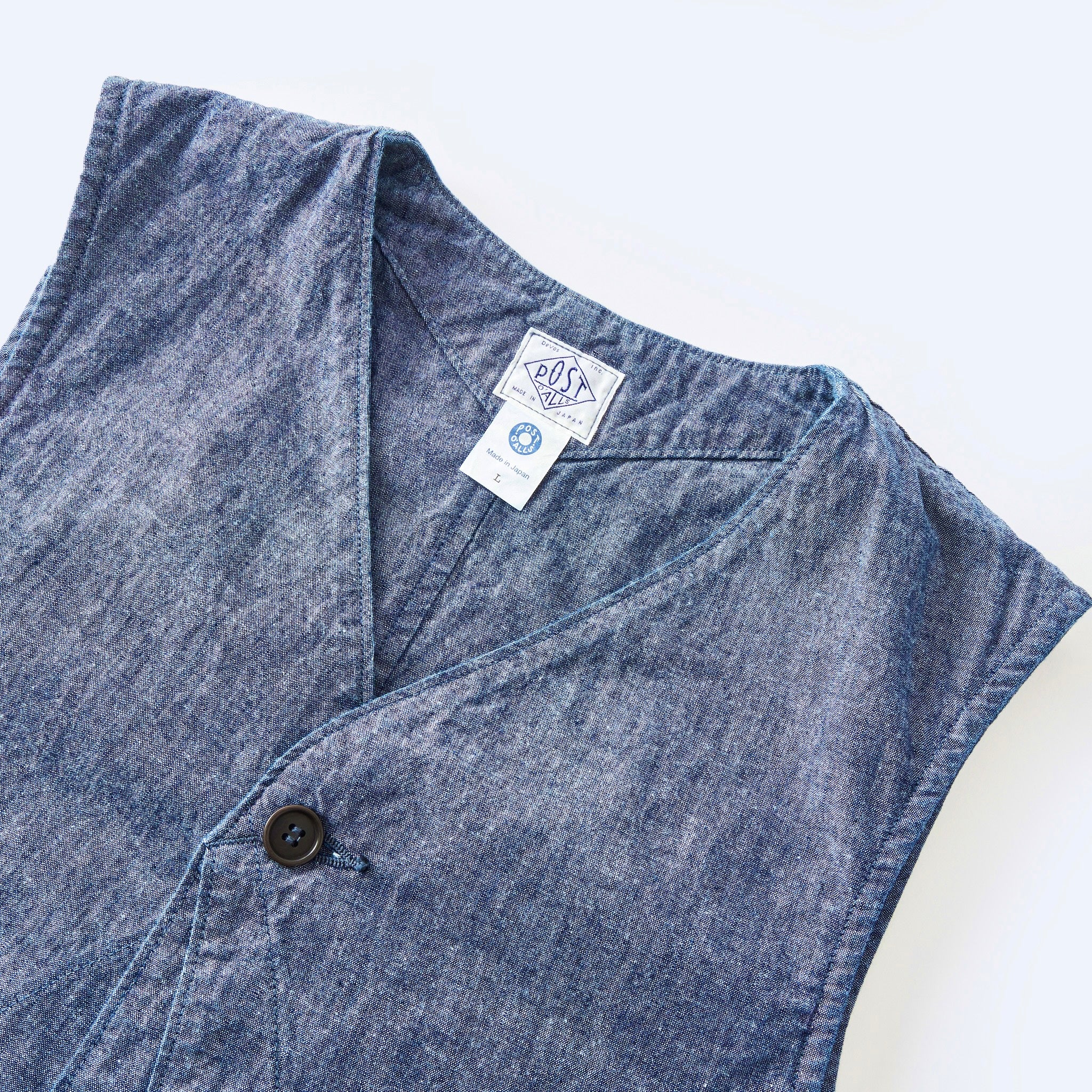 #3503-MC DEE Vest 2 : medium weight chambray indigo
