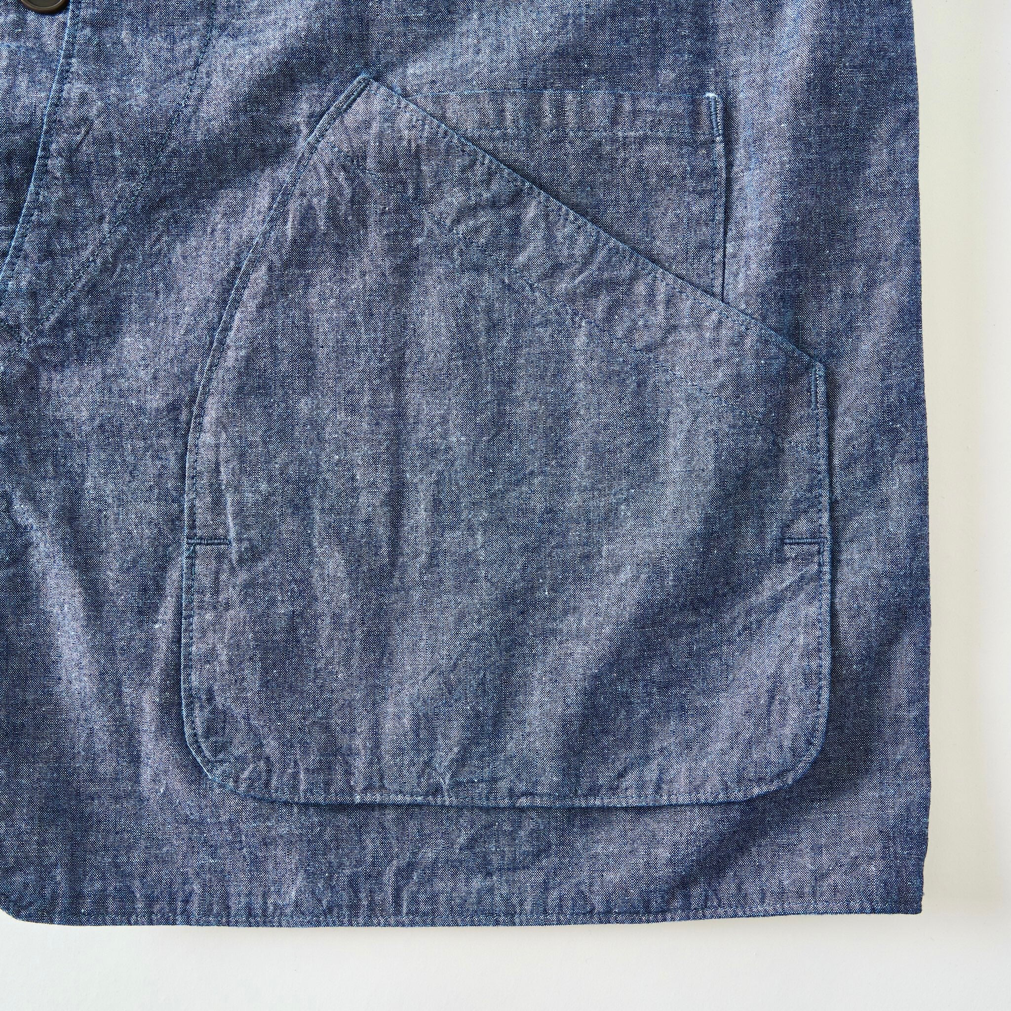 #3503-MC DEE Vest 2 : medium weight chambray indigo