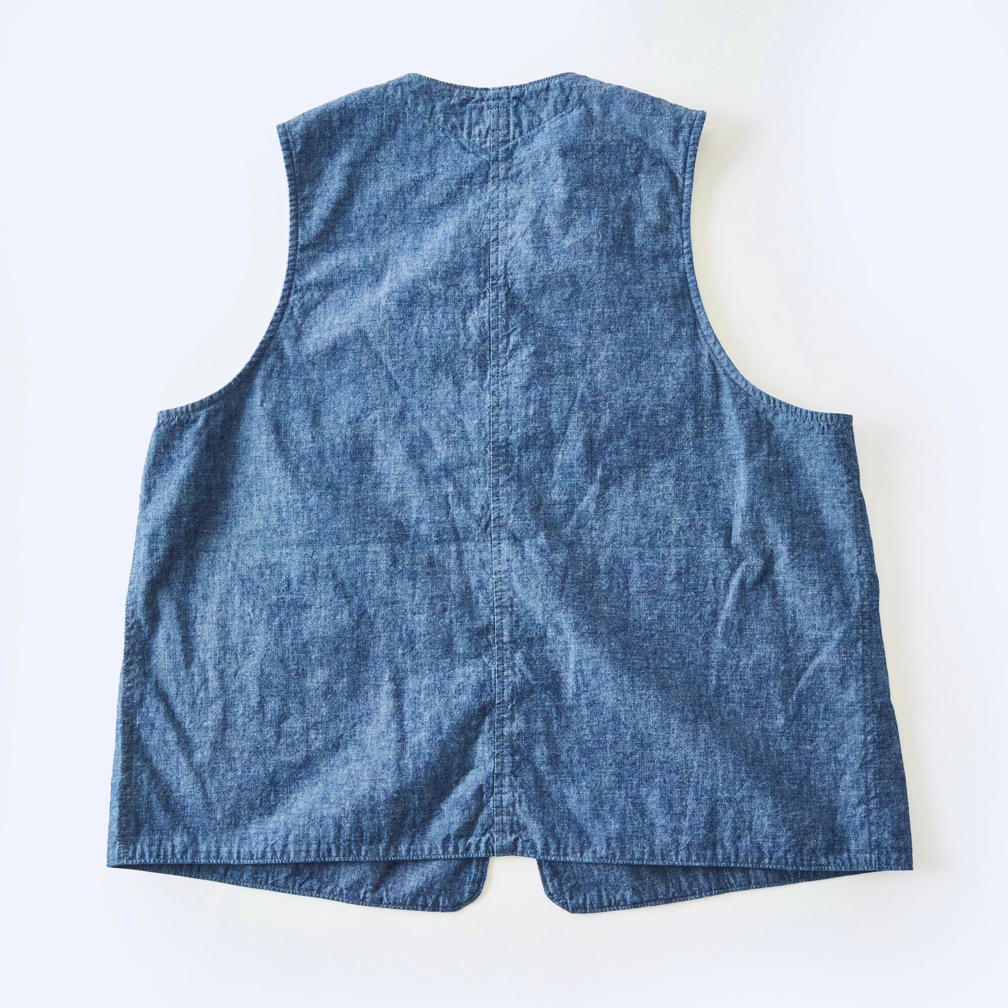 #3503-MC DEE Vest 2 : medium weight chambray indigo