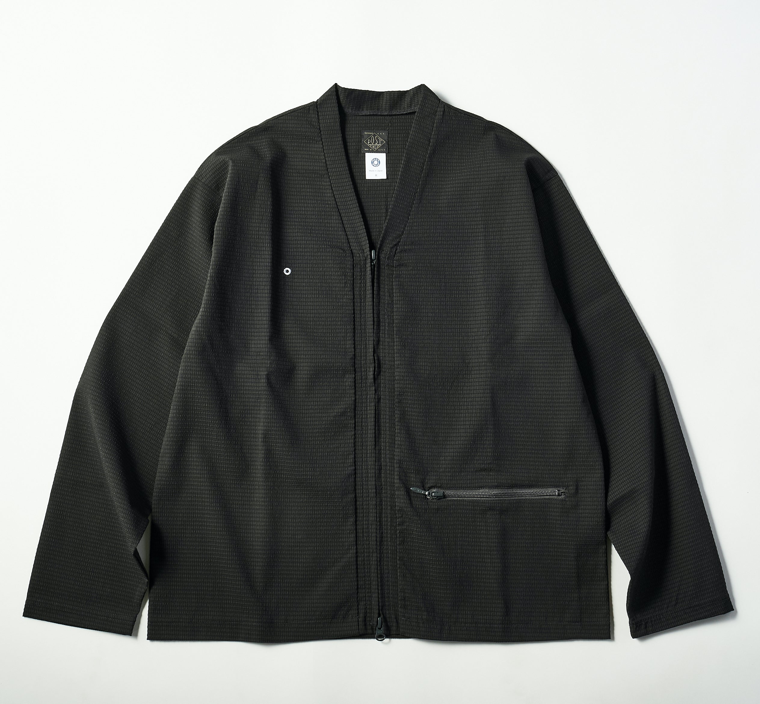 #3609 EZ Zip Cardigan PS1 : poly mesh seersucker charcoal