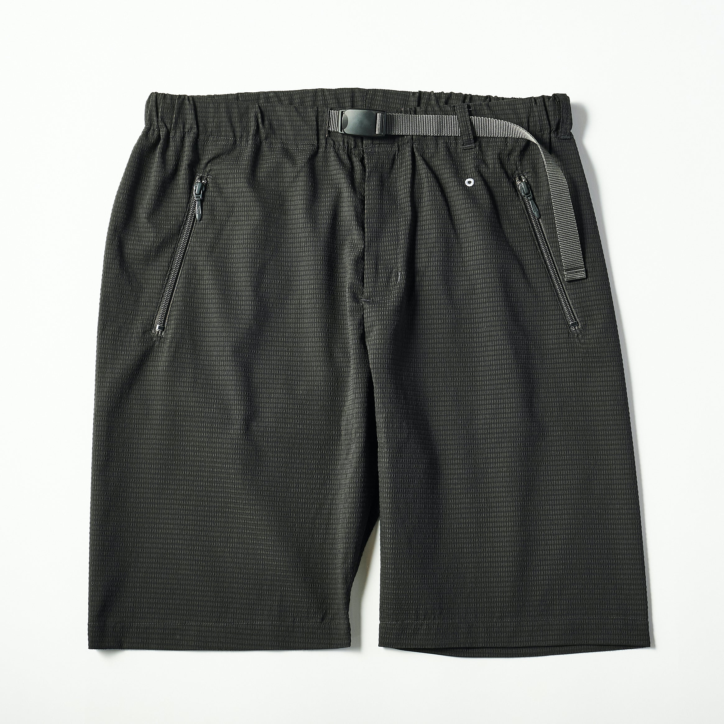 #3604 E-Z Shorts PS1 : poly mesh seersucker charcoal