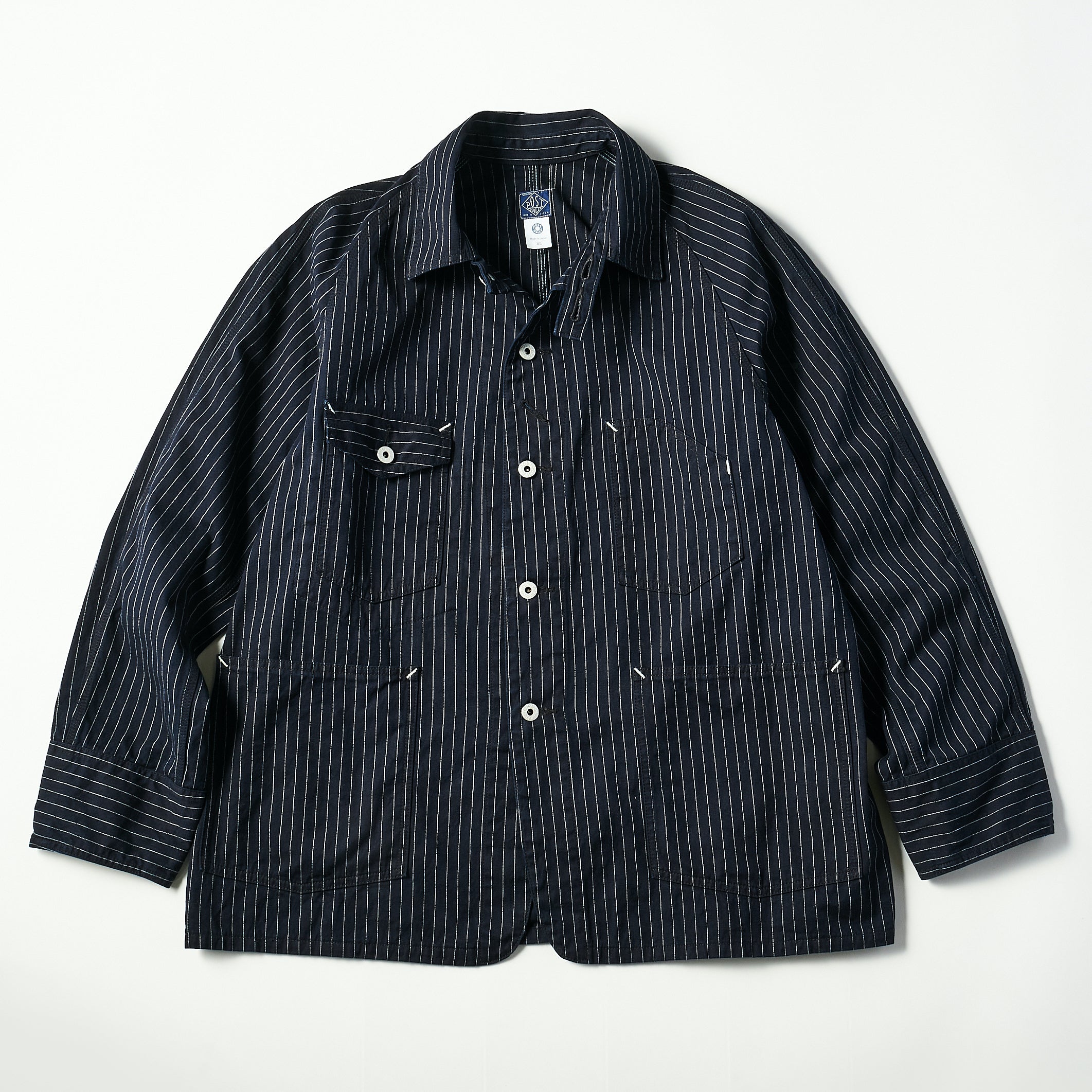 #1102 Engineer's Jacket : Gangster stripe indigo