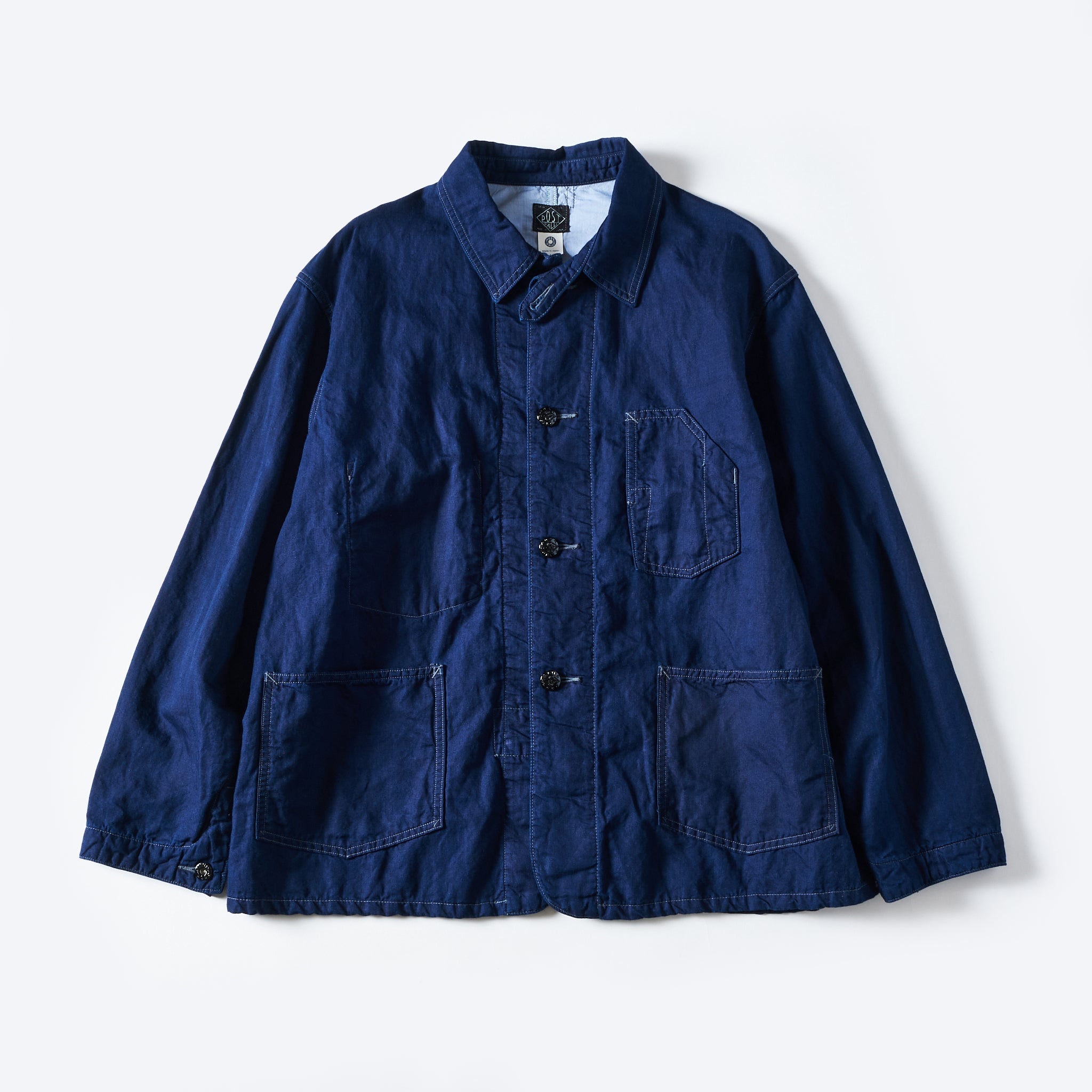 #1101L-CLW Lined No.1 Jacket : cotton/linen denim x feather chambray W indigo