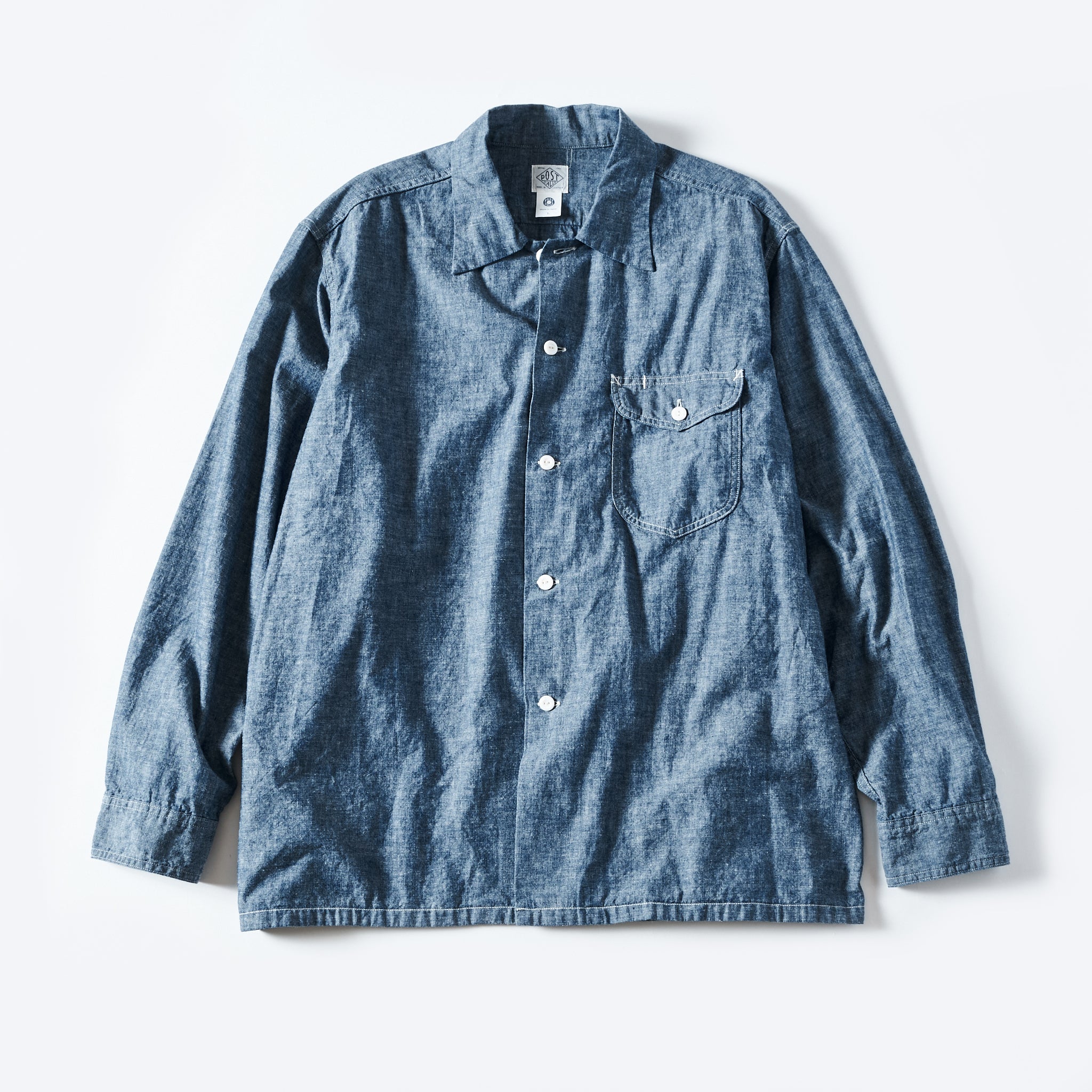 #1208B-CC New Basic Shirt : classic chambray indigo