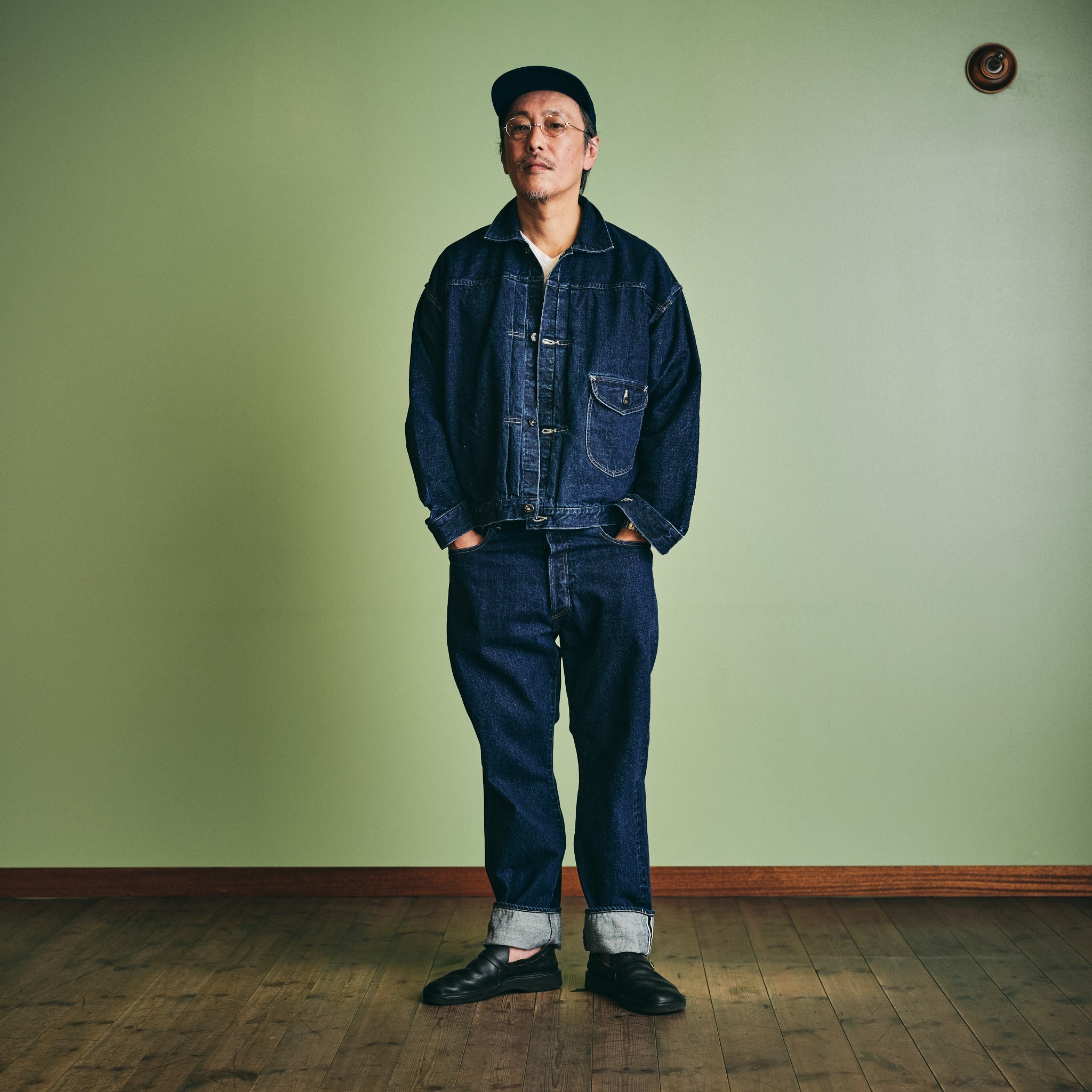 #1108R-12DW Ranchero 2 : 12oz. selvedge deep washed denim indigo