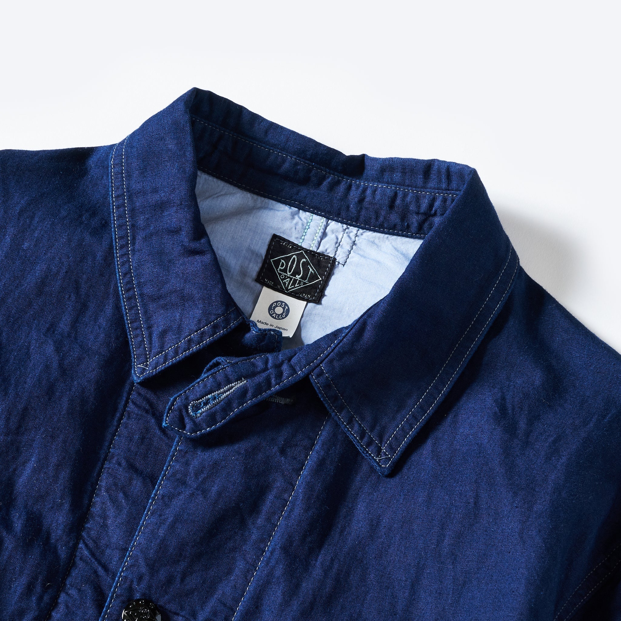 #1101L-CLW Lined No.1 Jacket : cotton/linen denim x feather chambray W indigo