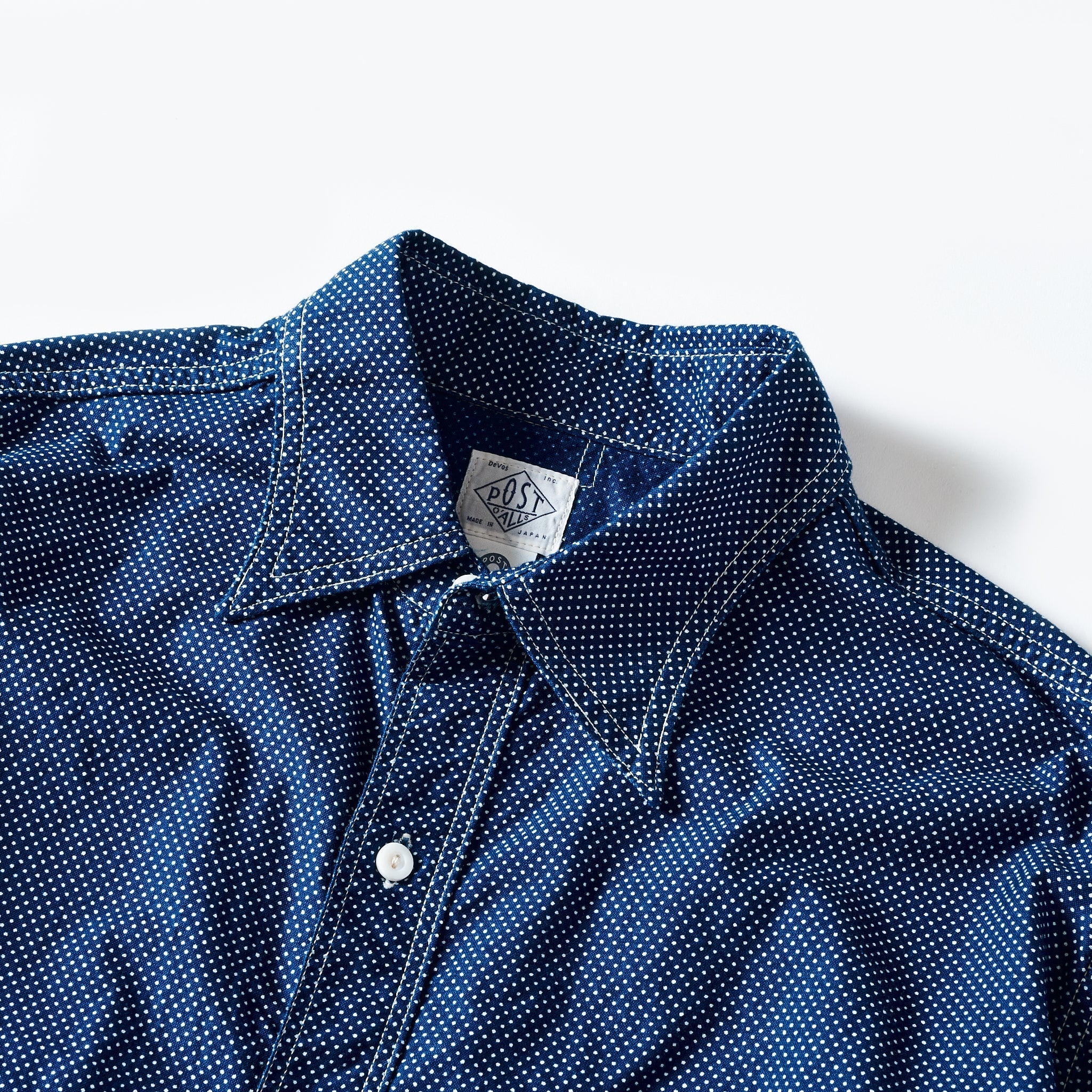 #1211-DS The POST : dot shirting indigo