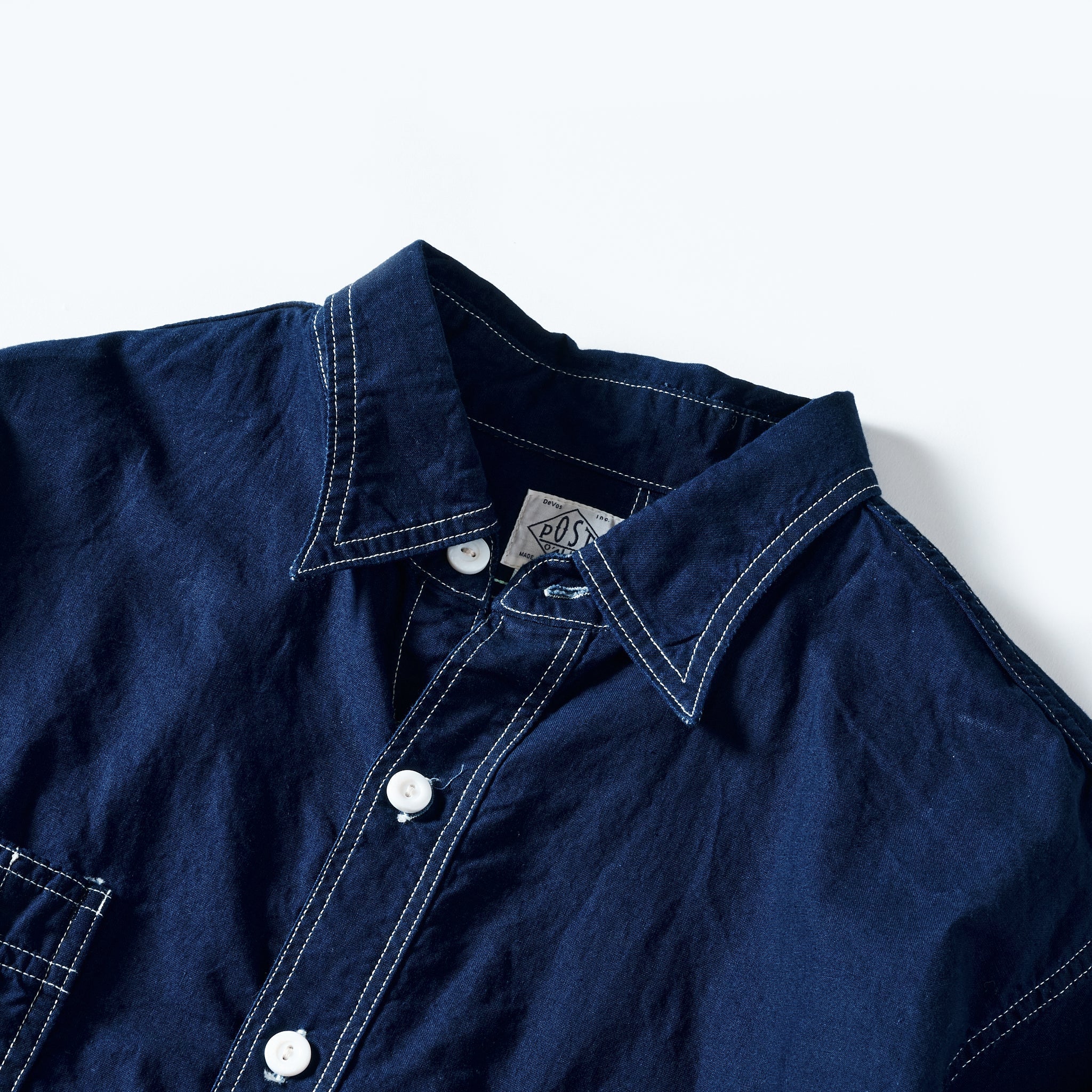 #1206-SSI No.6 Shirt: summer sheeting indigo