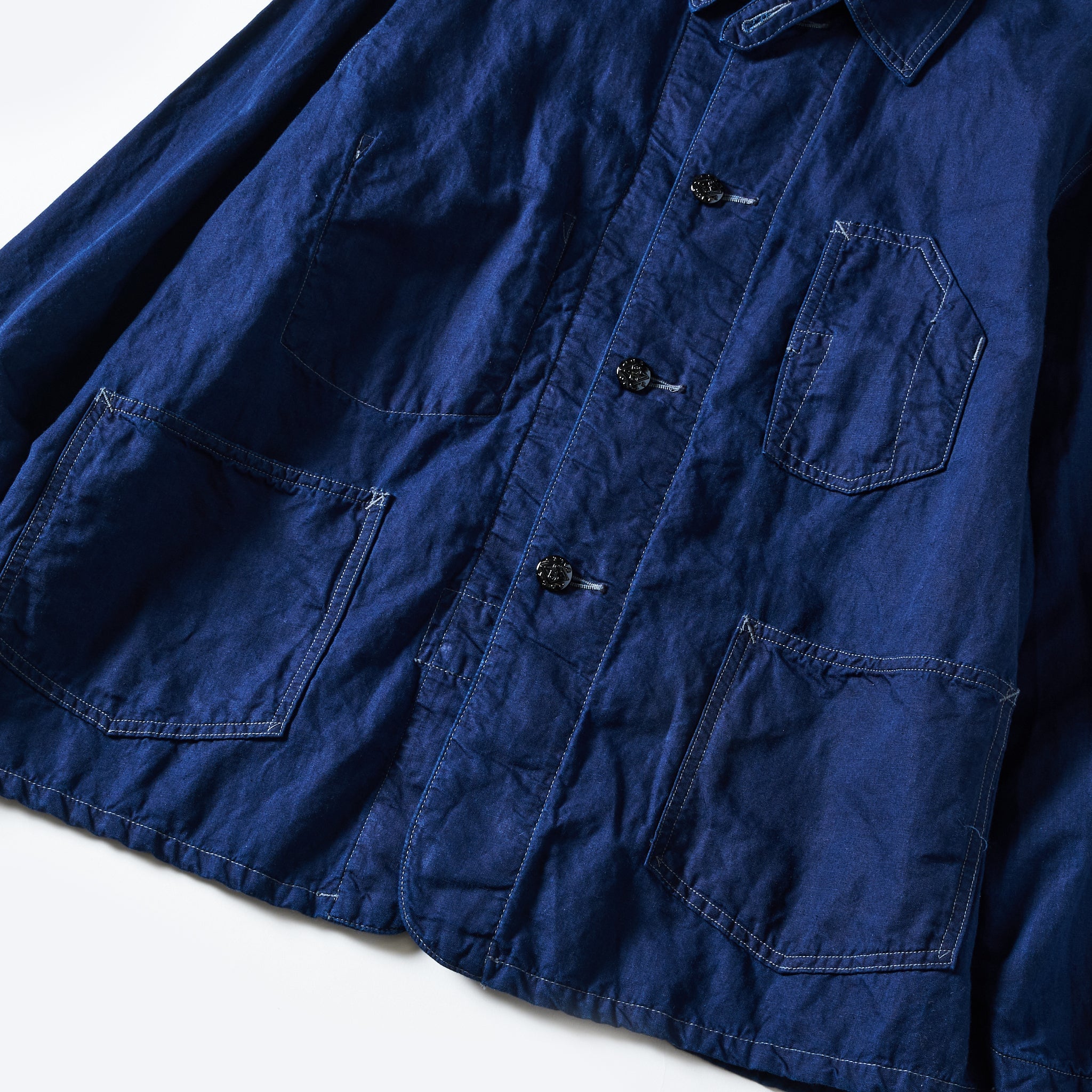 #1101L-CLW Lined No.1 Jacket : cotton/linen denim x feather chambray W indigo