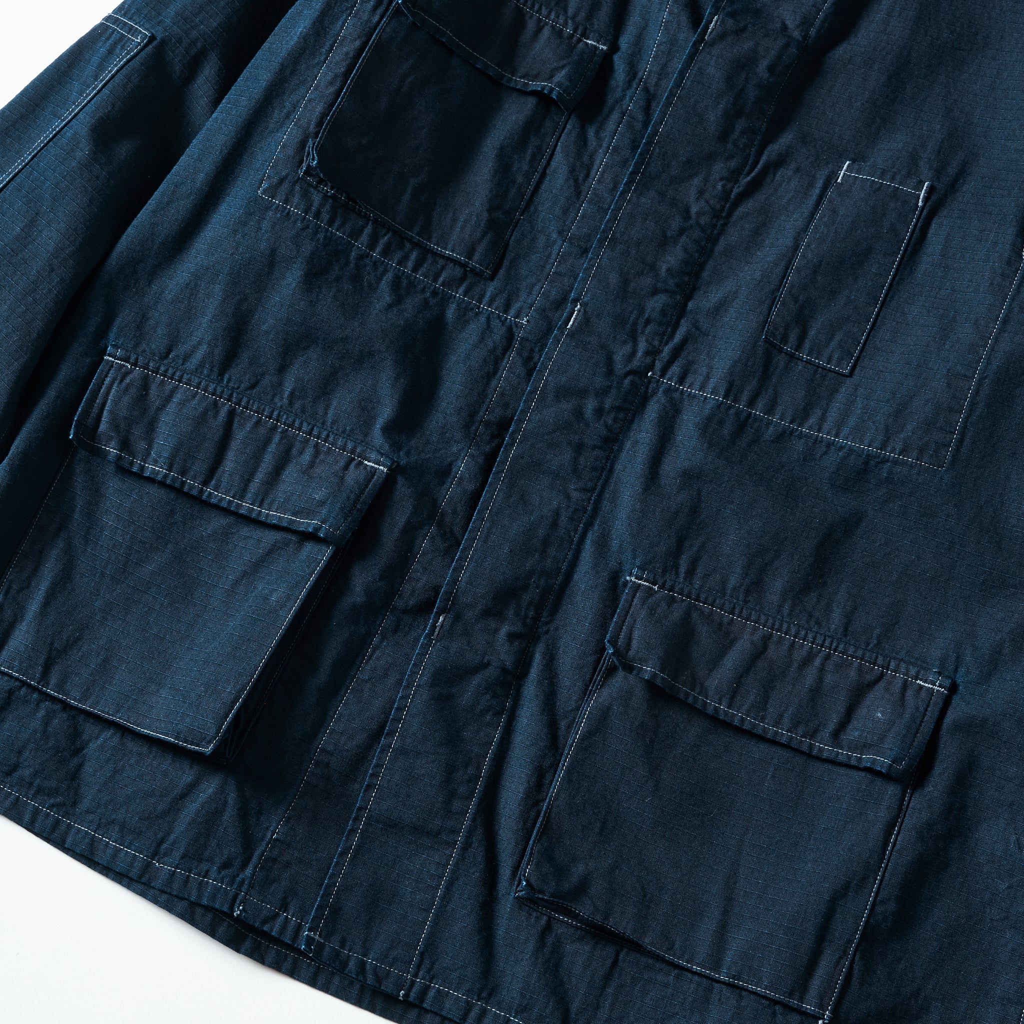 #1123-CRI BDU-R : cotton ripstop indigo
