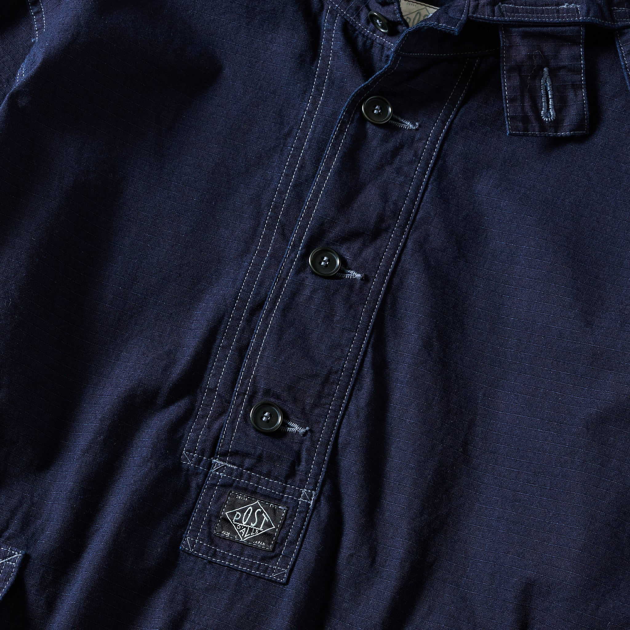 #1105-CRI NAVY Parka: cotton ripstop indigo