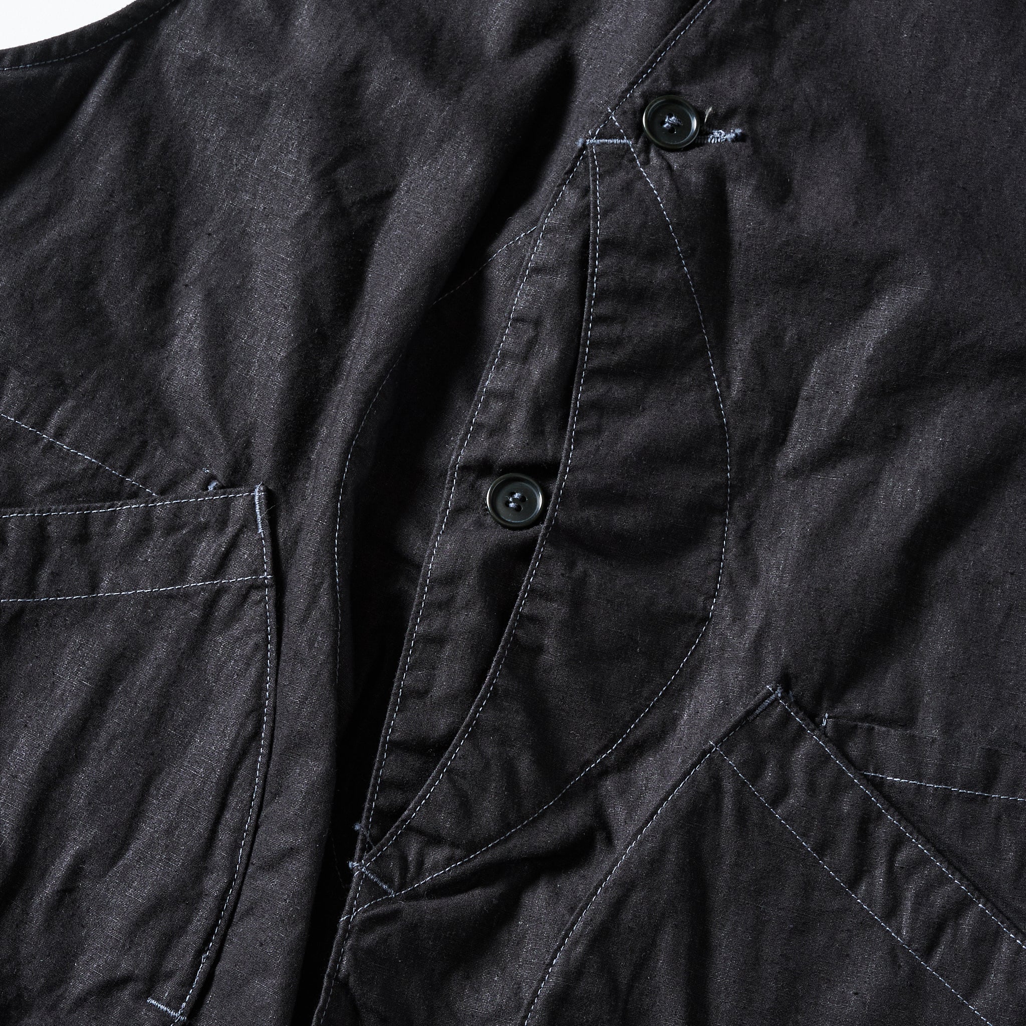 #3502-HCP4 DEE Vest: hemp/cotton poplin black