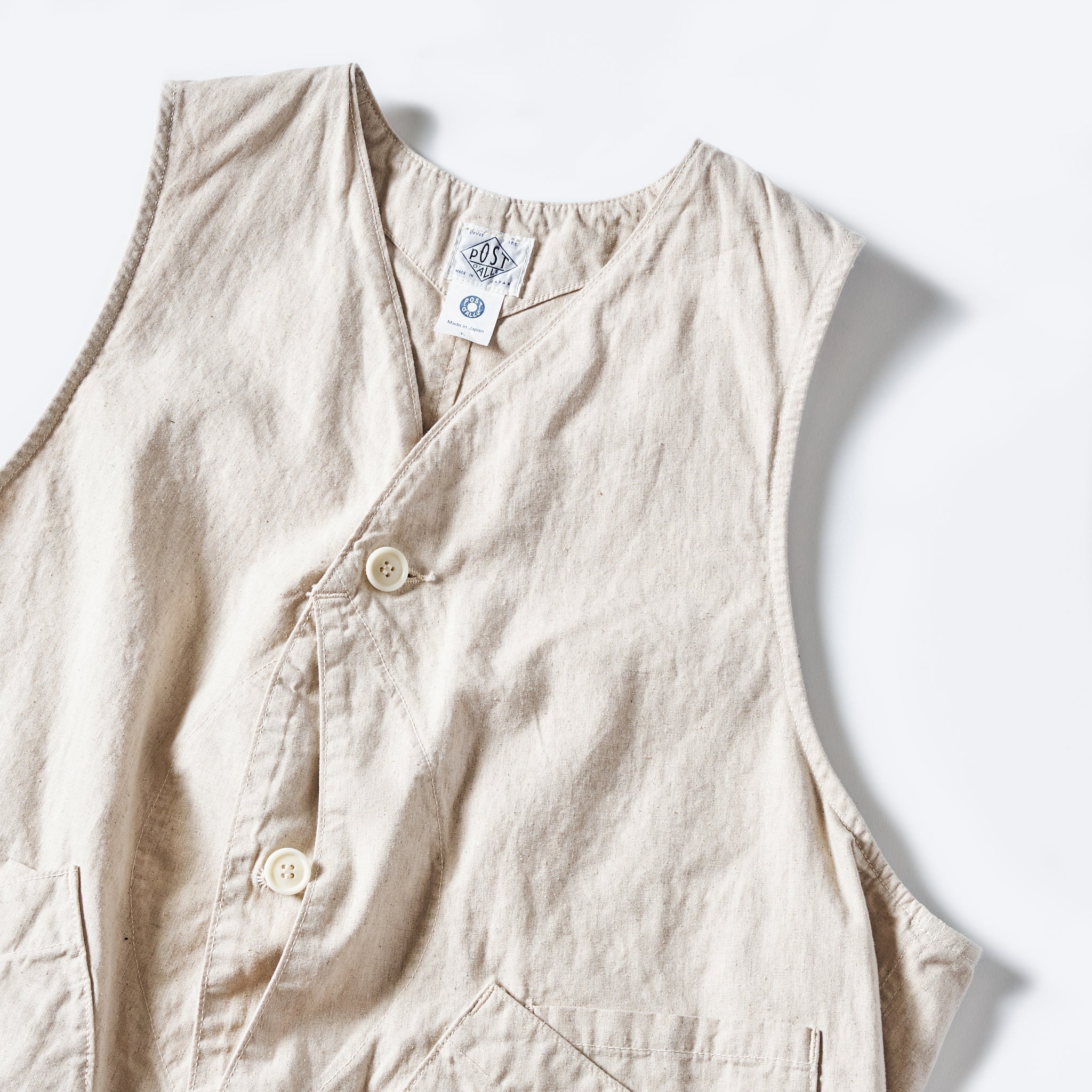 #3502-HCP1 DEE Vest: hemp/cotton poplin natural